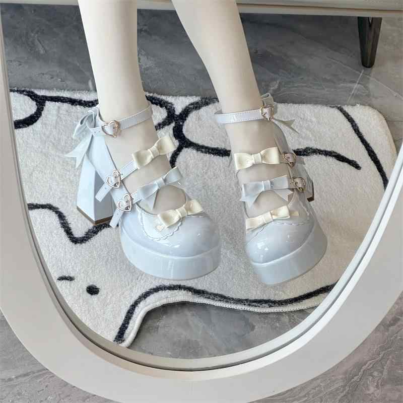 Sweet Bow Thick Heels Shoes - Image 2
