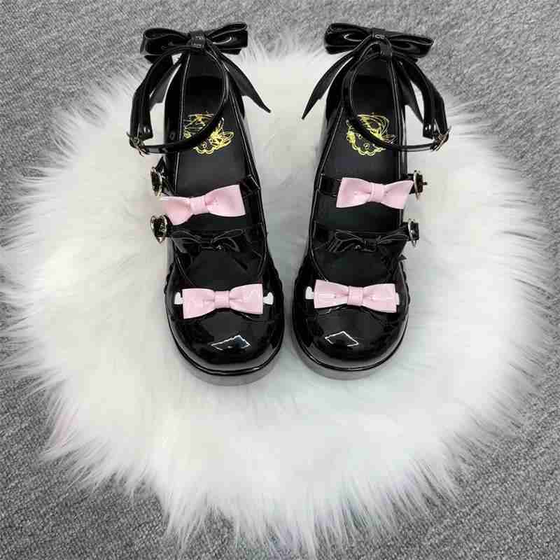 Sweet Bow Thick Heels Shoes - Image 5