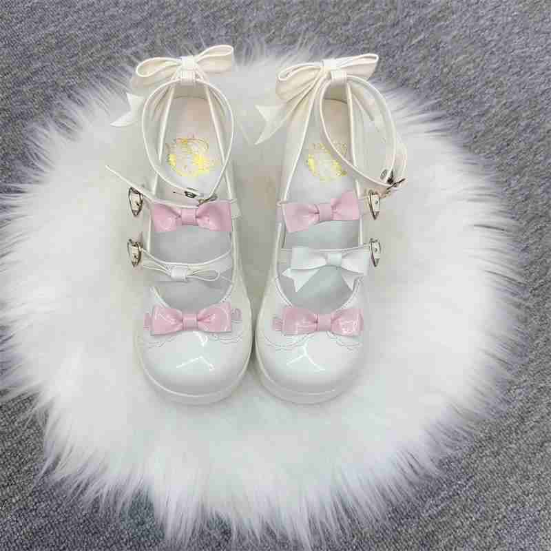Sweet Bow Thick Heels Shoes - Image 6