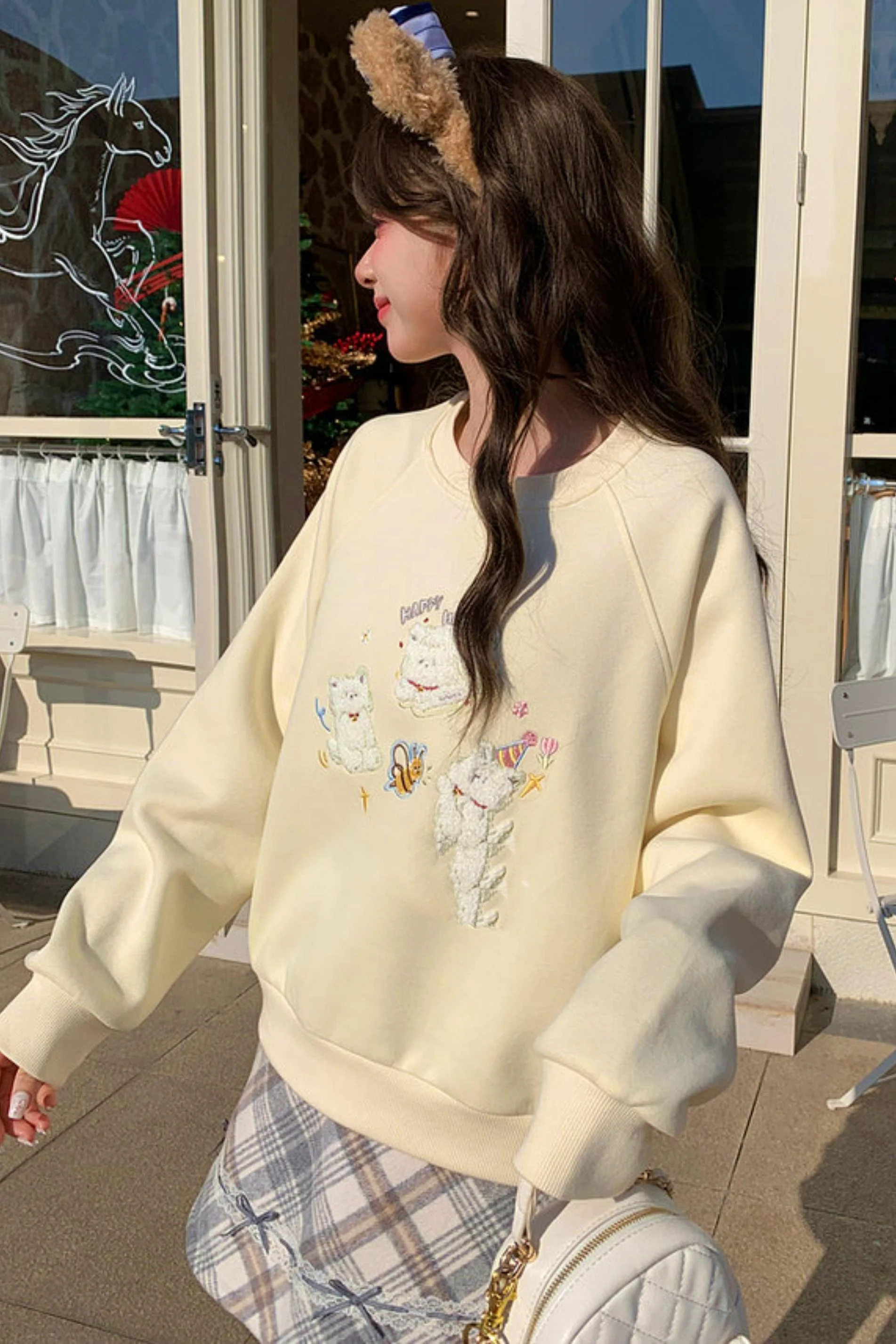 Sweet Dog Embroidery Sweater - Image 6