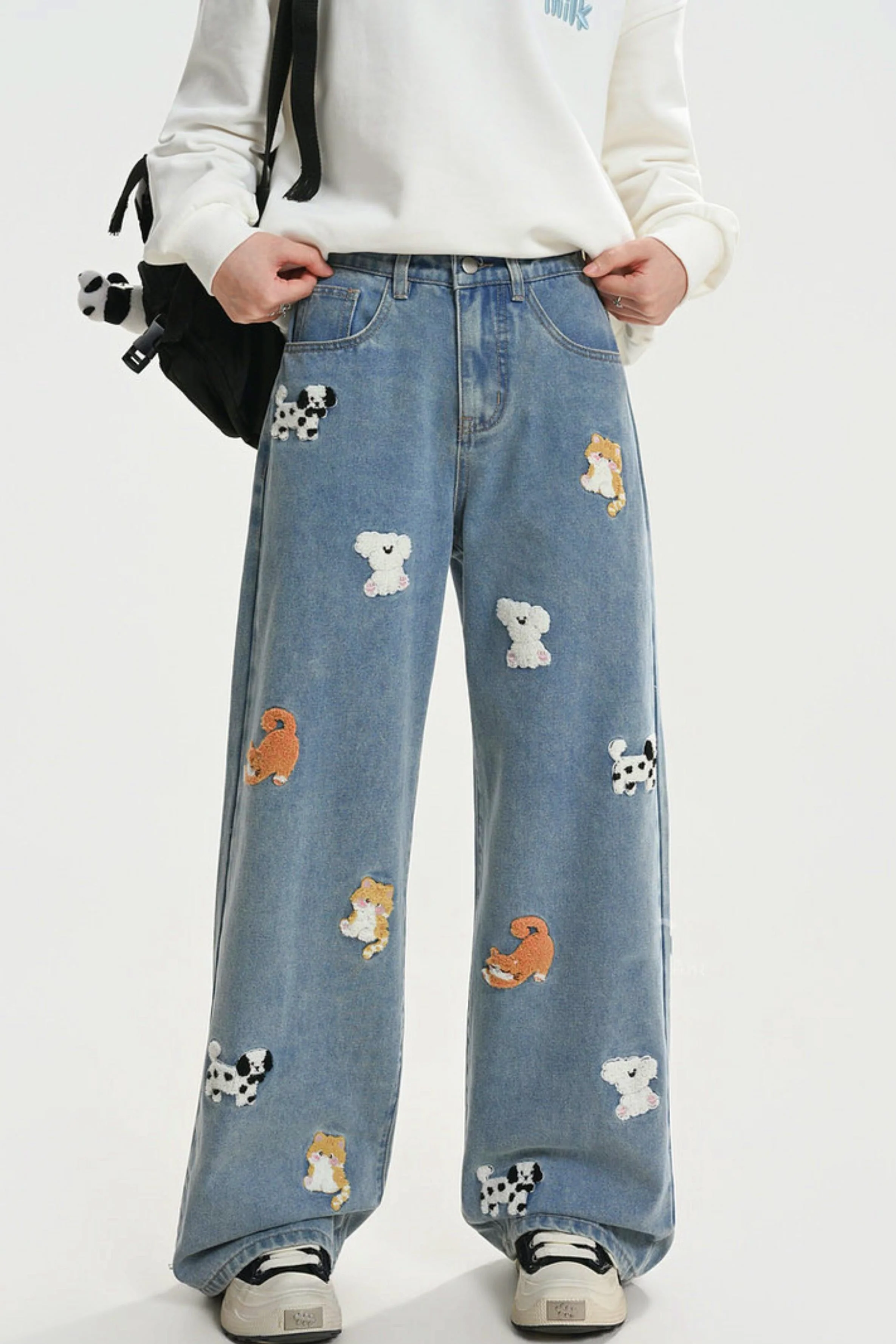 Sweet Embroidered Denim Pants - Image 12