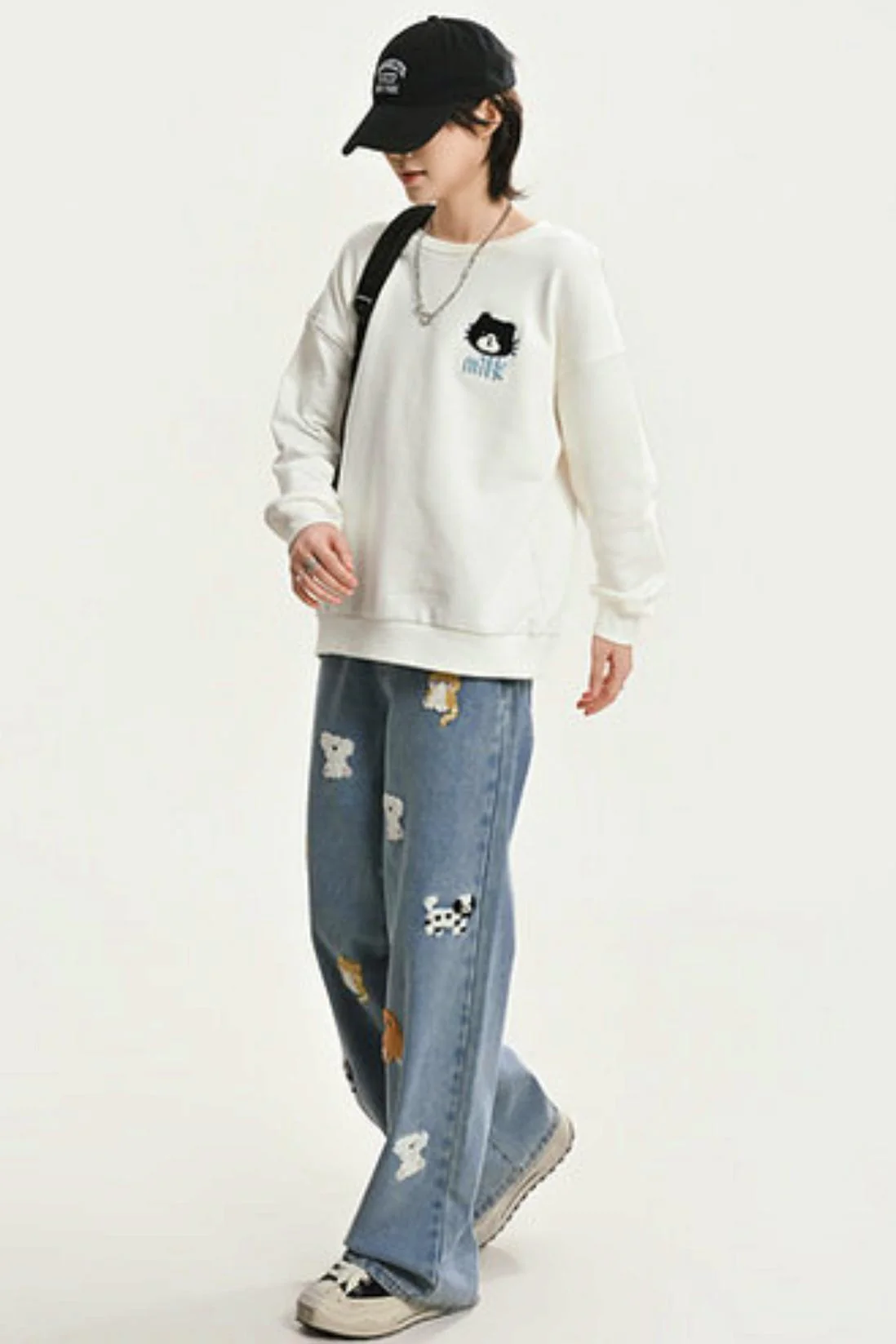 Sweet Embroidered Denim Pants - Image 4