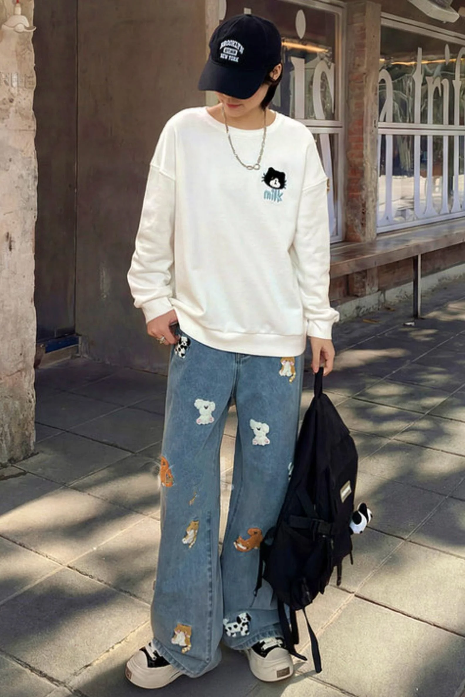 Sweet Embroidered Denim Pants - Image 7