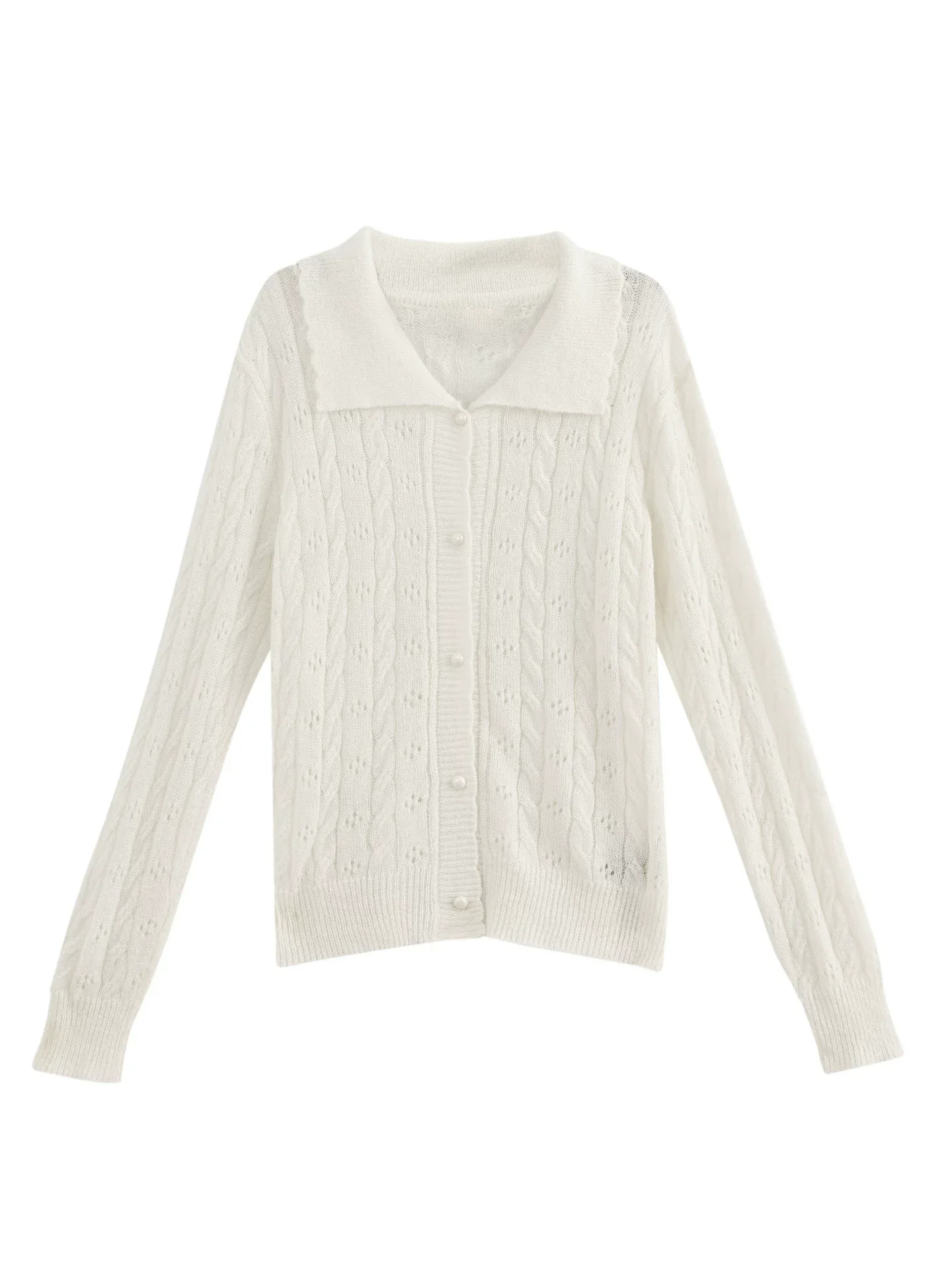 Sweet Hollow Knit Cardigan - Image 9