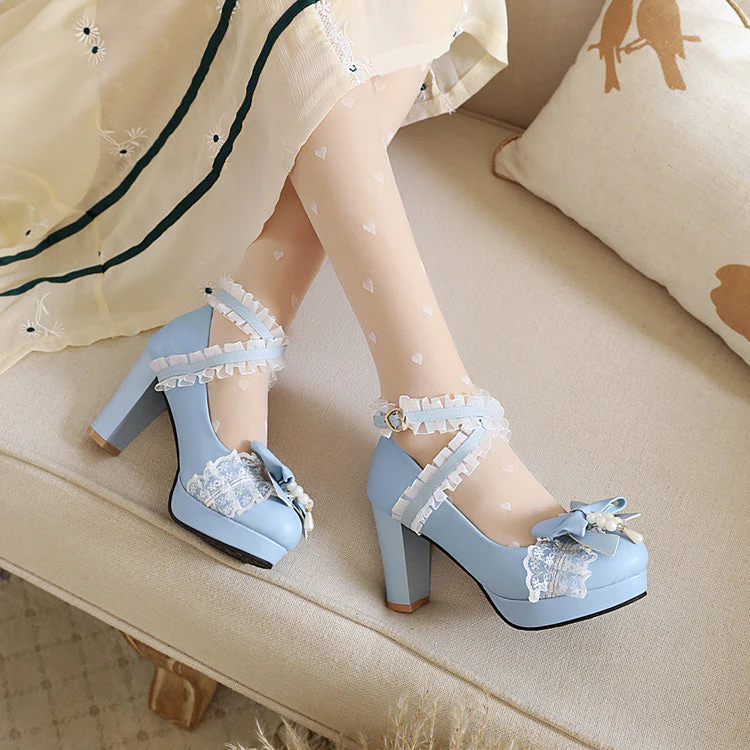 Sweet Lace Bowknot Princess Lolita Shoes 5 Colors - Image 5