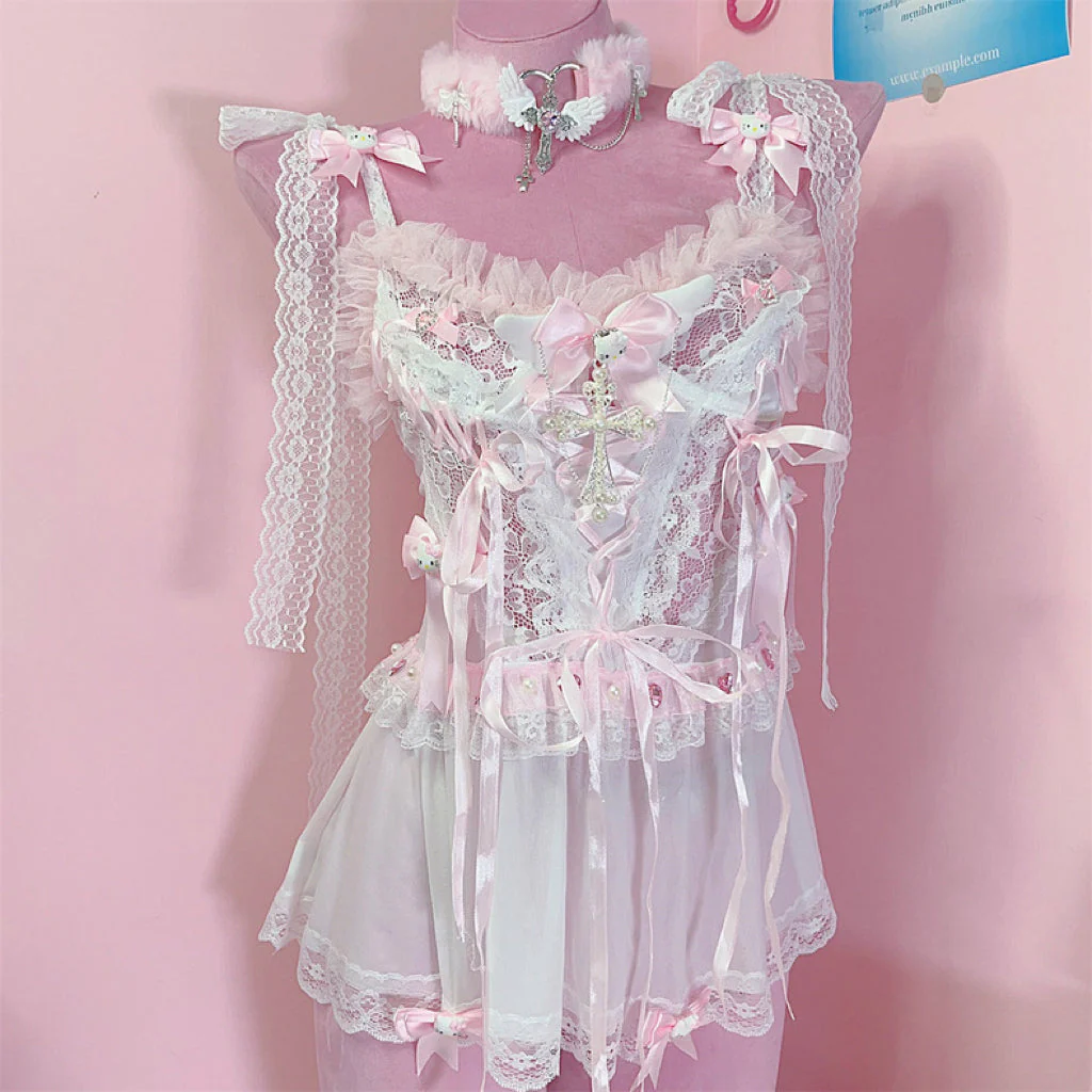 Sweet lace camisole dress