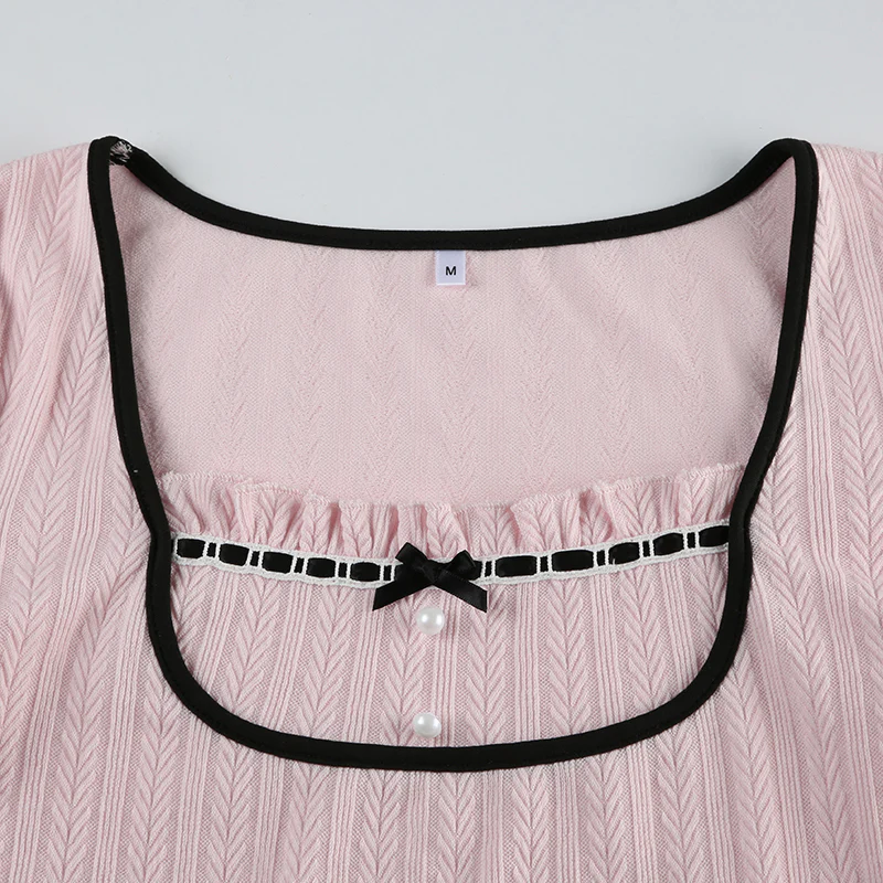 Sweet Pearl Knitted Coquette Top - Image 2