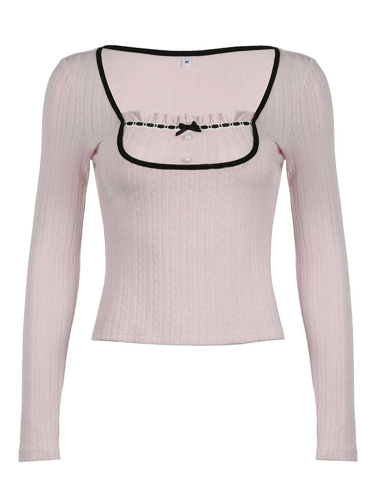 Sweet Pearl Knitted Coquette Top - Image 4