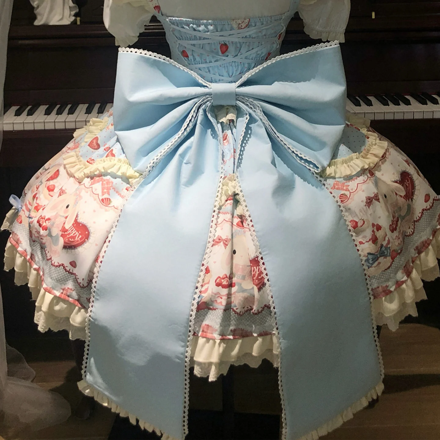 Sweetheart Dreamland lolita Blue Cute Rabbit Cake dress - Image 7