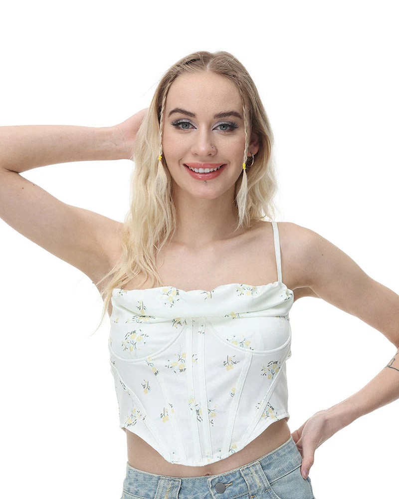 Sylvan Floral Corset Coquette Top - Image 3