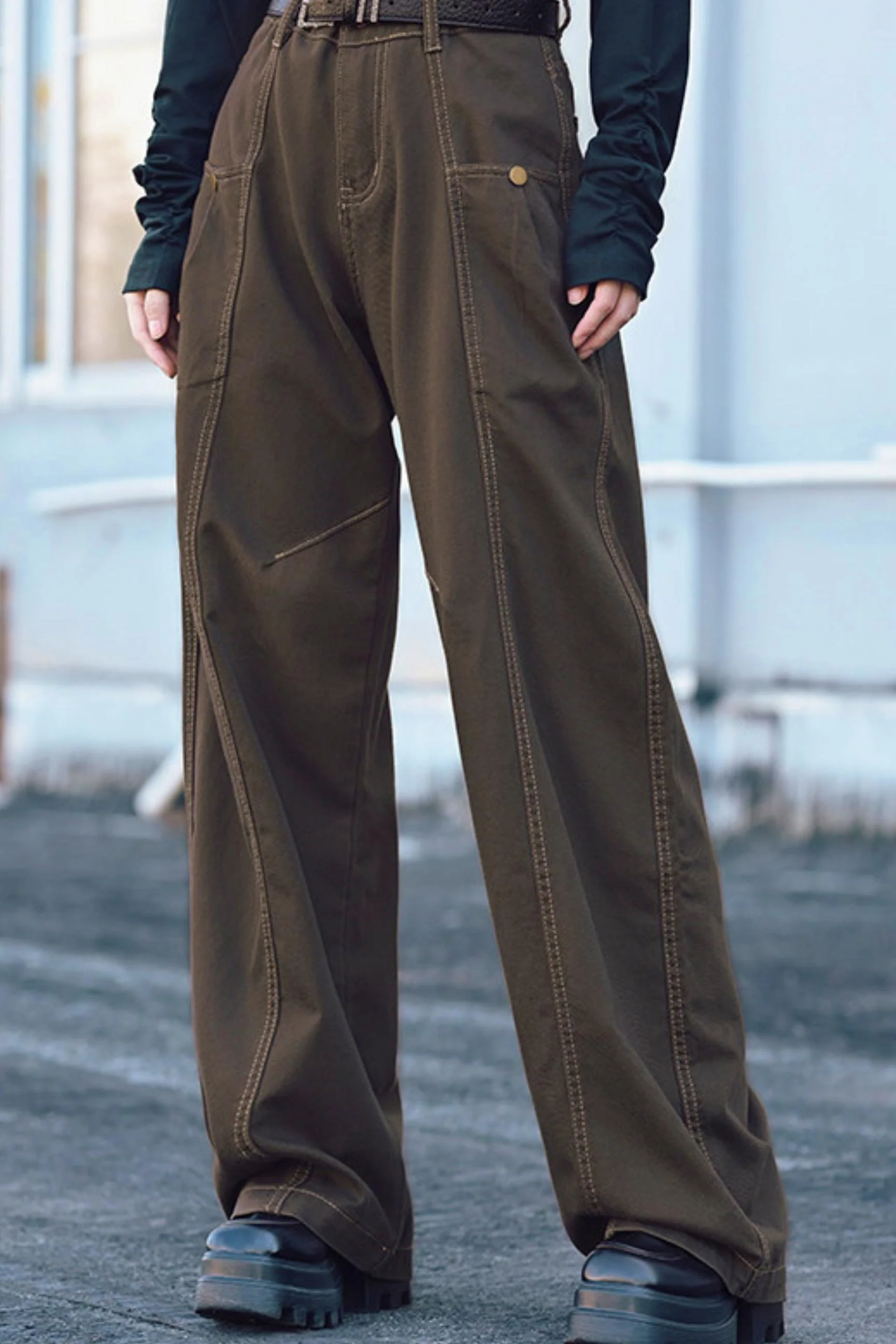 Tencel Patchwork Denim Pants - Image 11