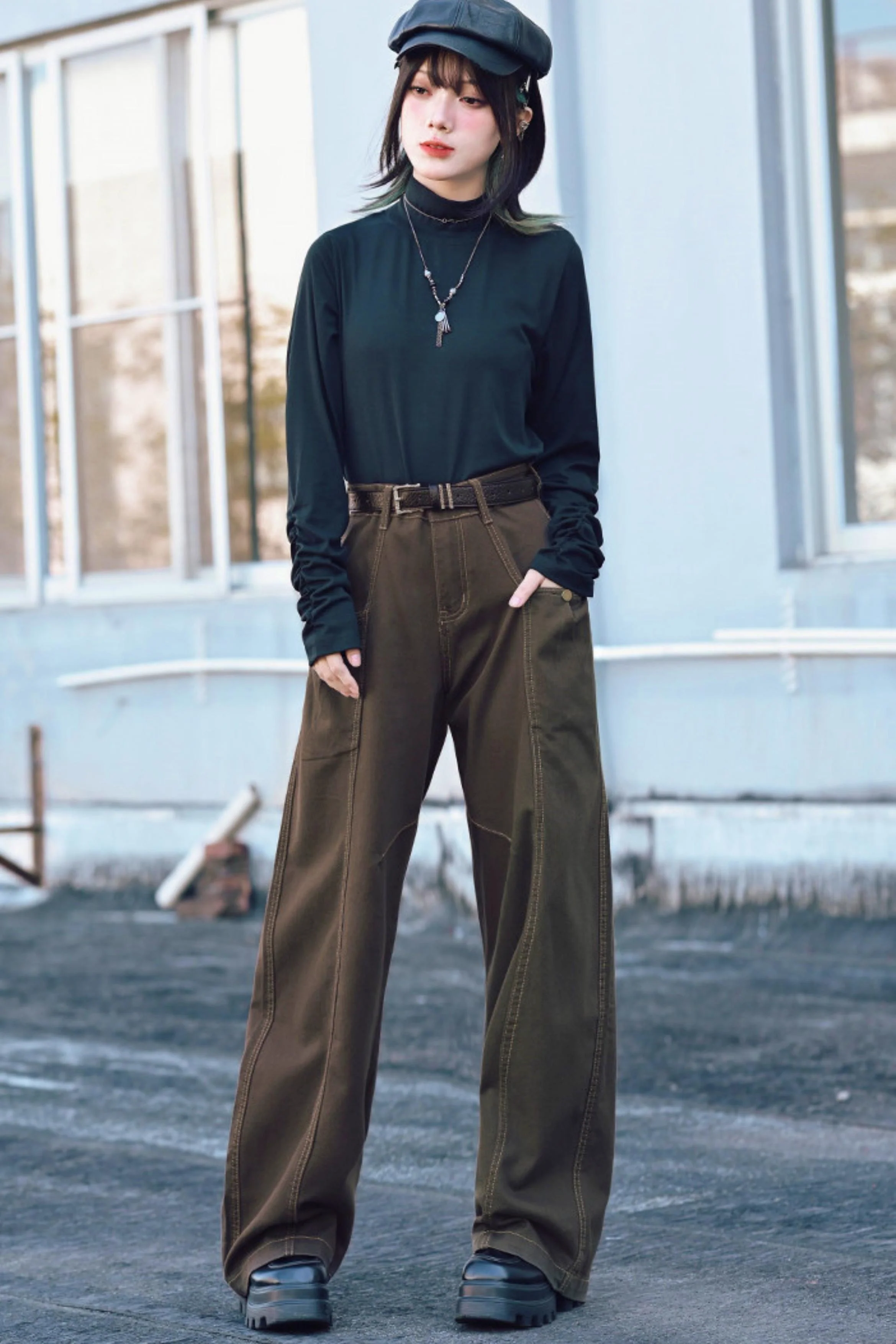 Tencel Patchwork Denim Pants - Image 13