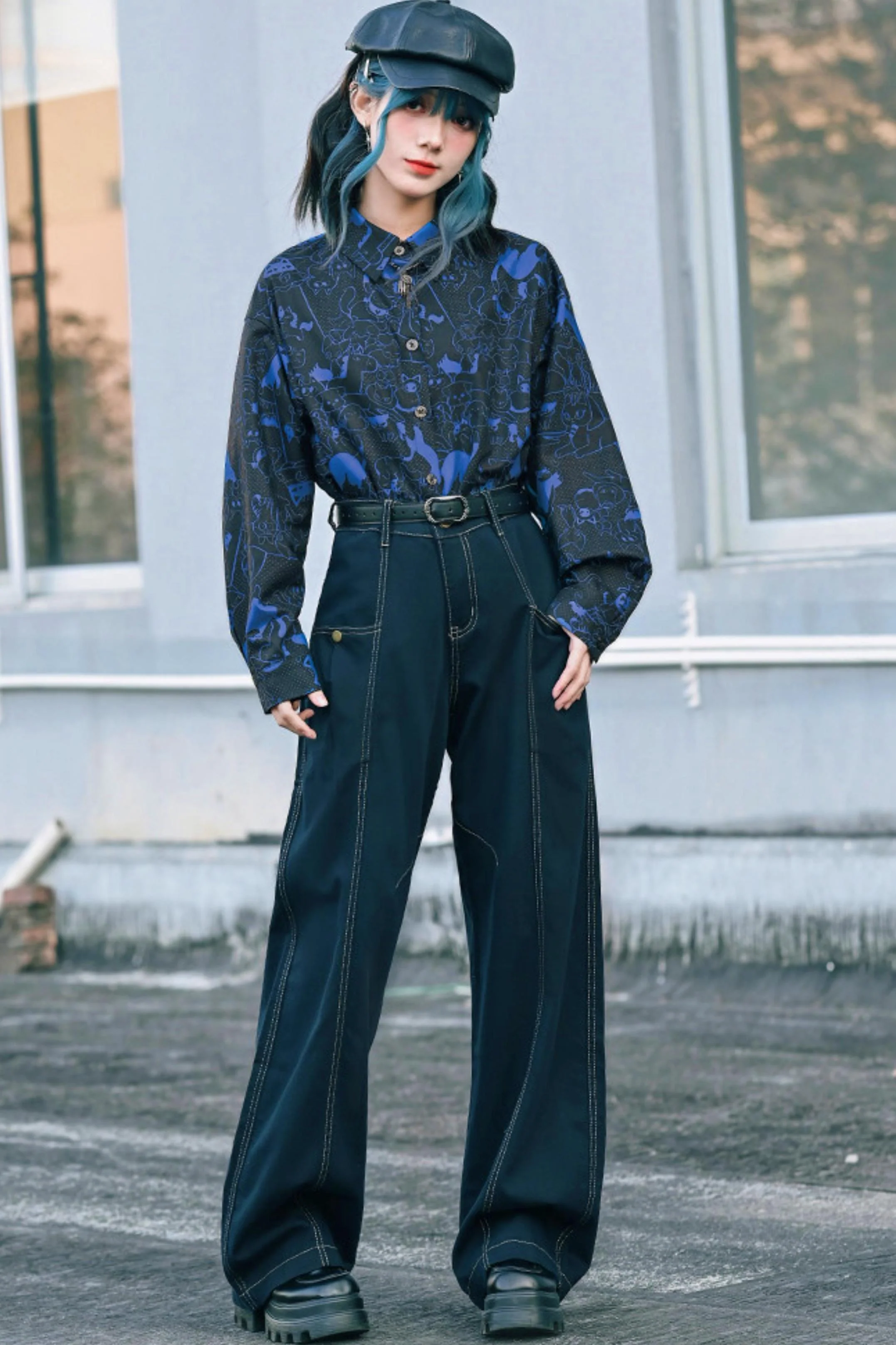 Tencel Patchwork Denim Pants - Image 25