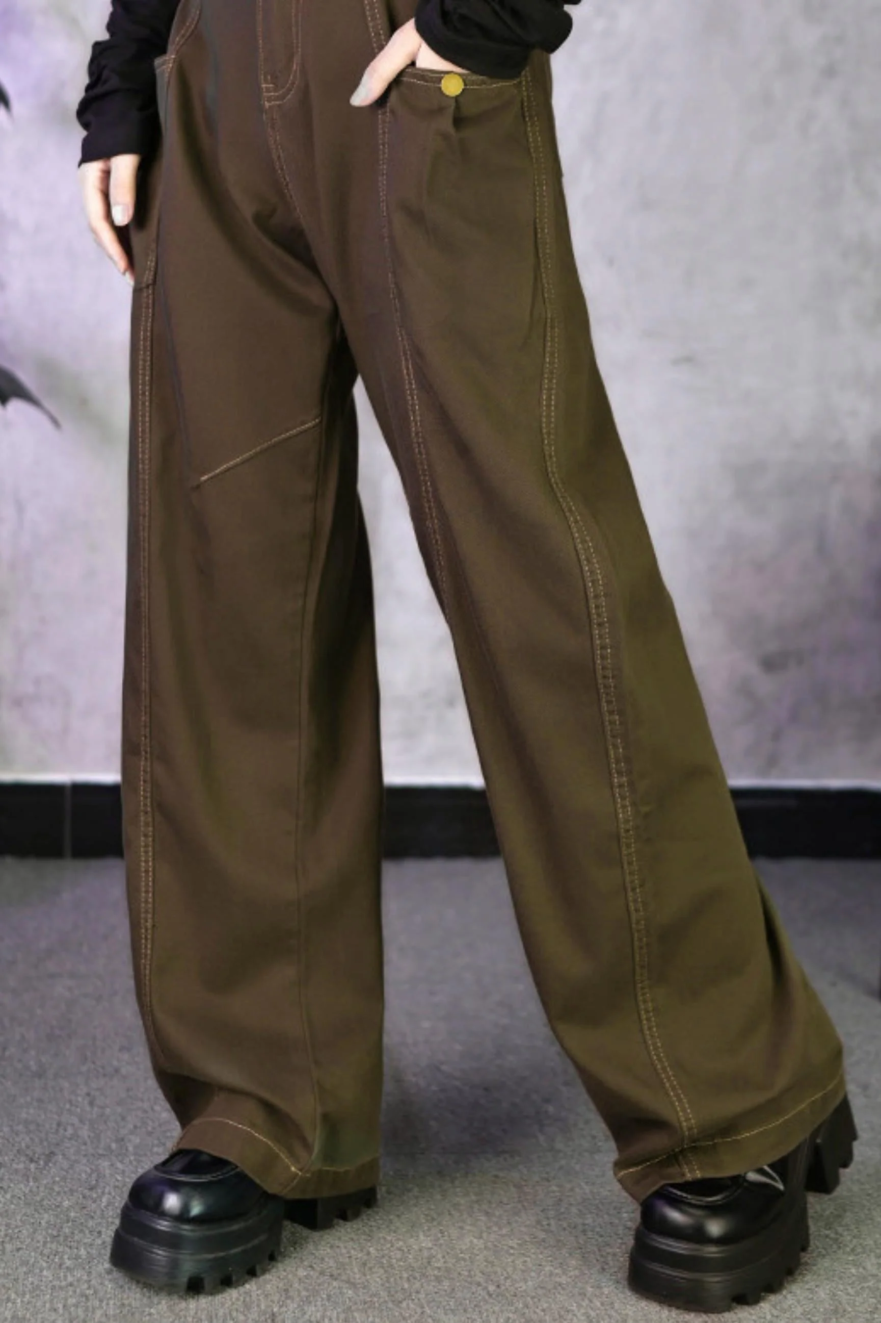 Tencel Patchwork Denim Pants - Image 3