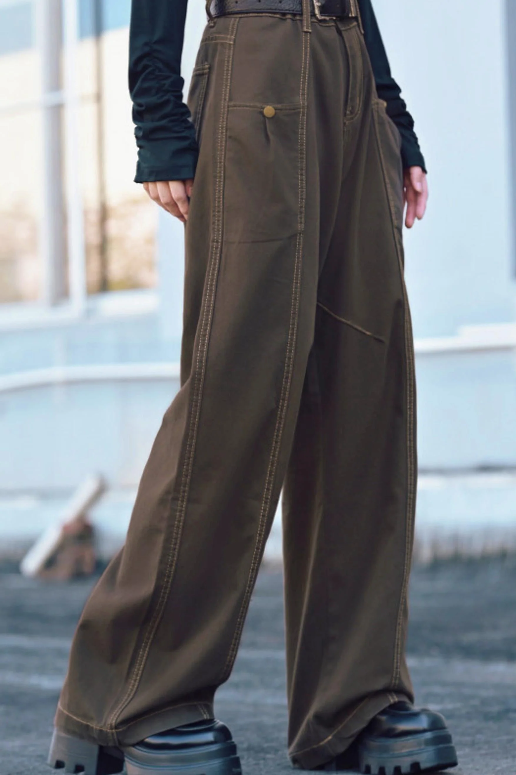 Tencel Patchwork Denim Pants - Image 30
