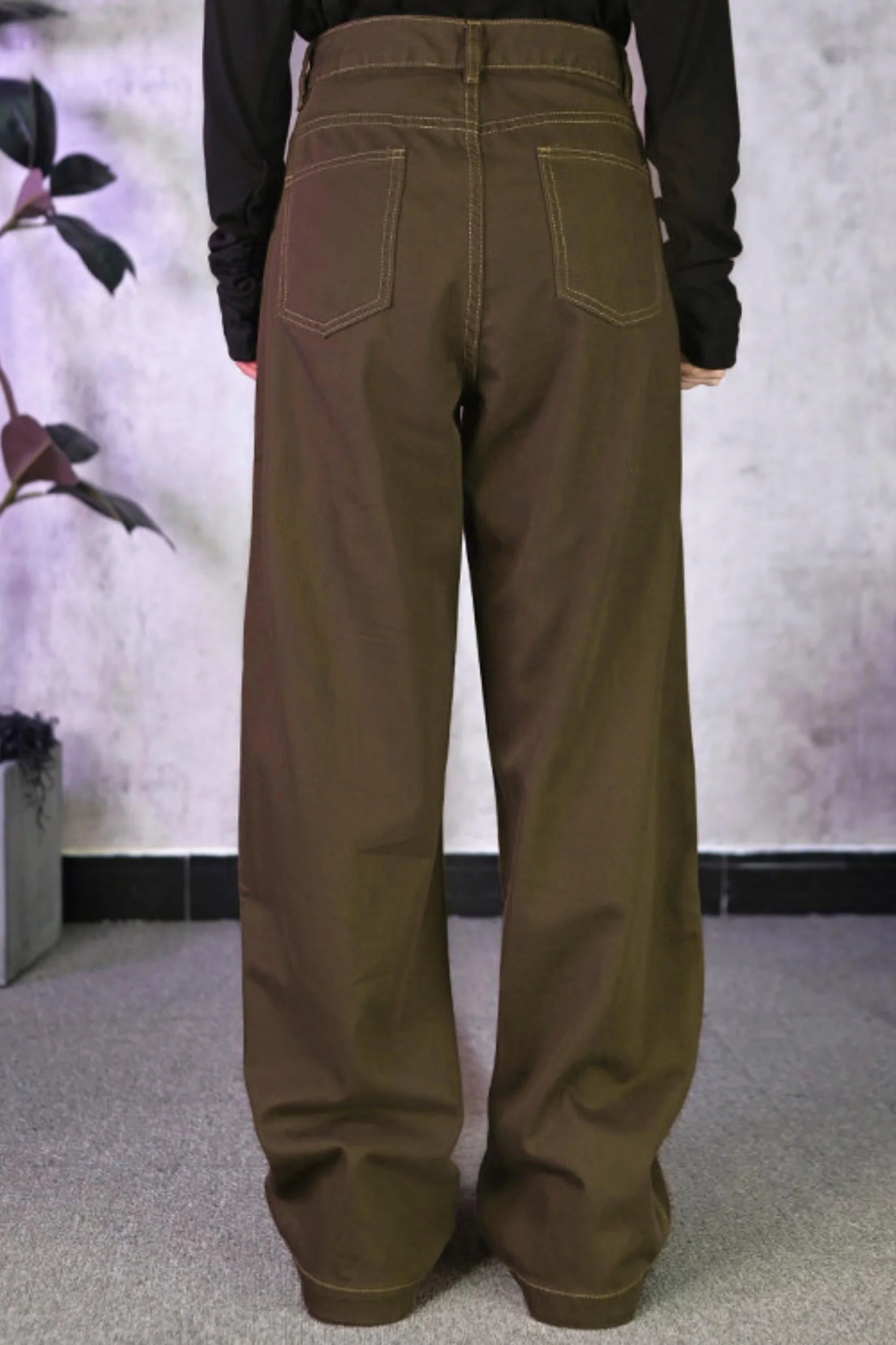Tencel Patchwork Denim Pants - Image 4