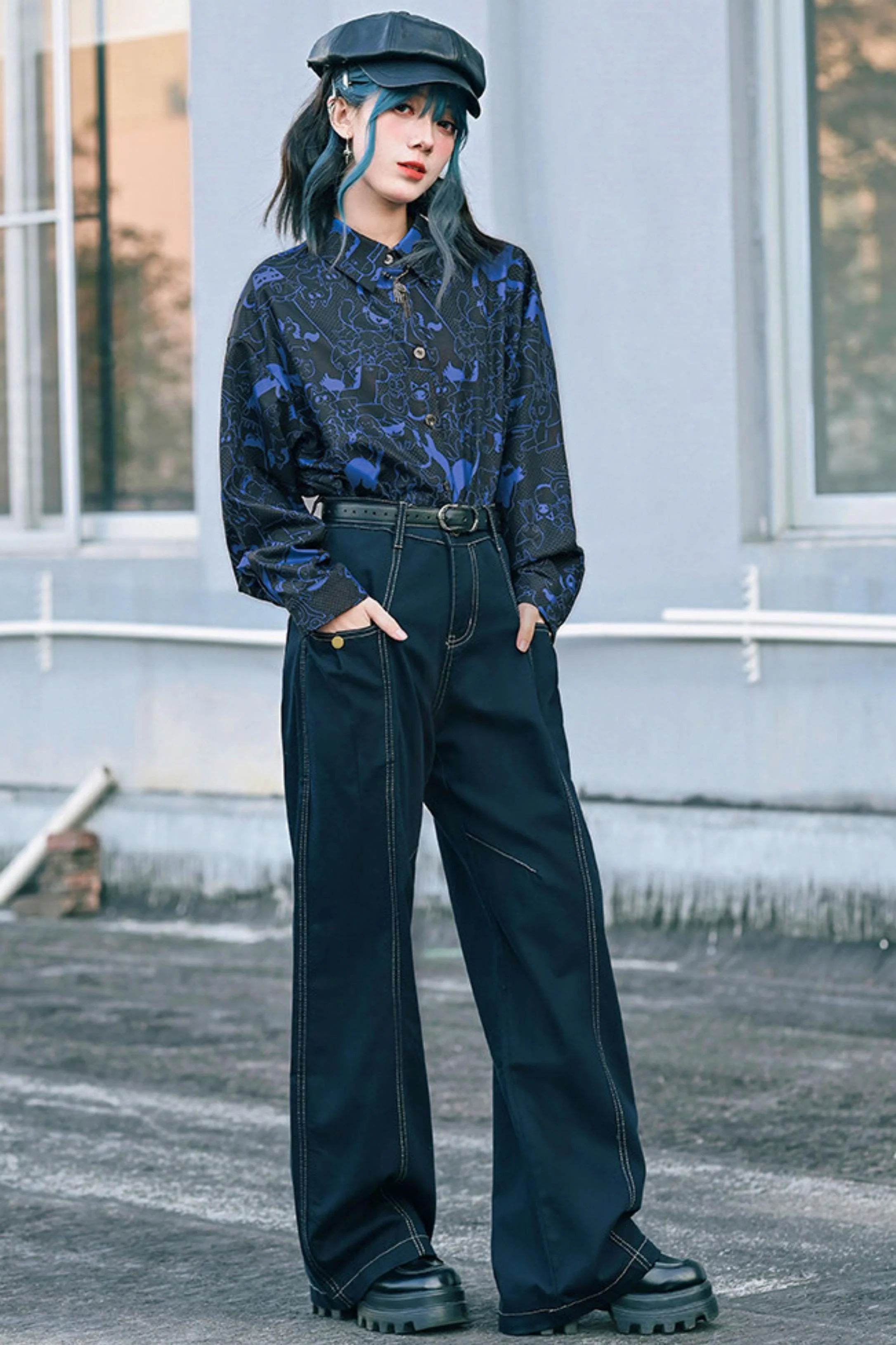 Tencel Patchwork Denim Pants - Image 21