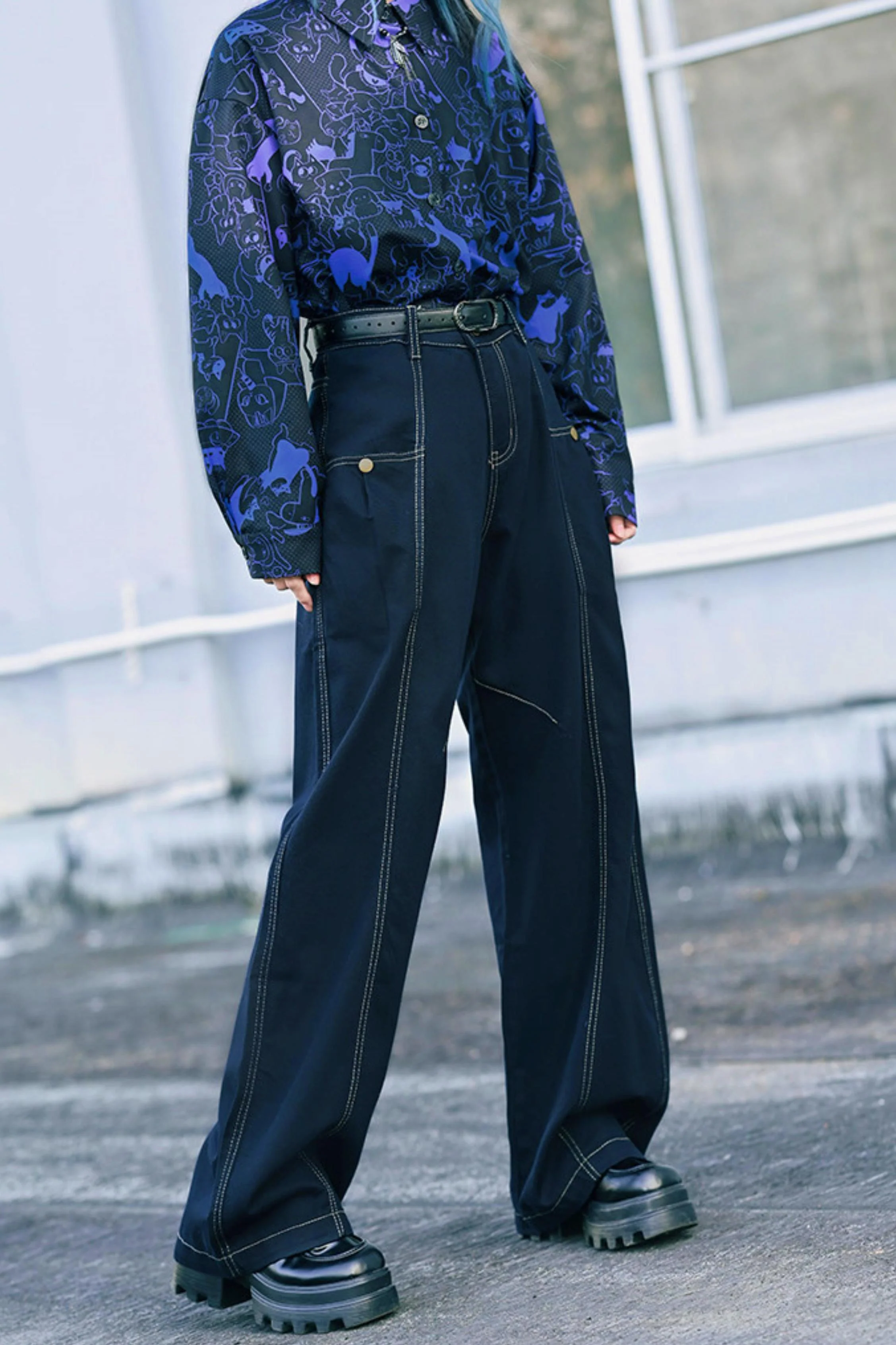 Tencel Patchwork Denim Pants - Image 22