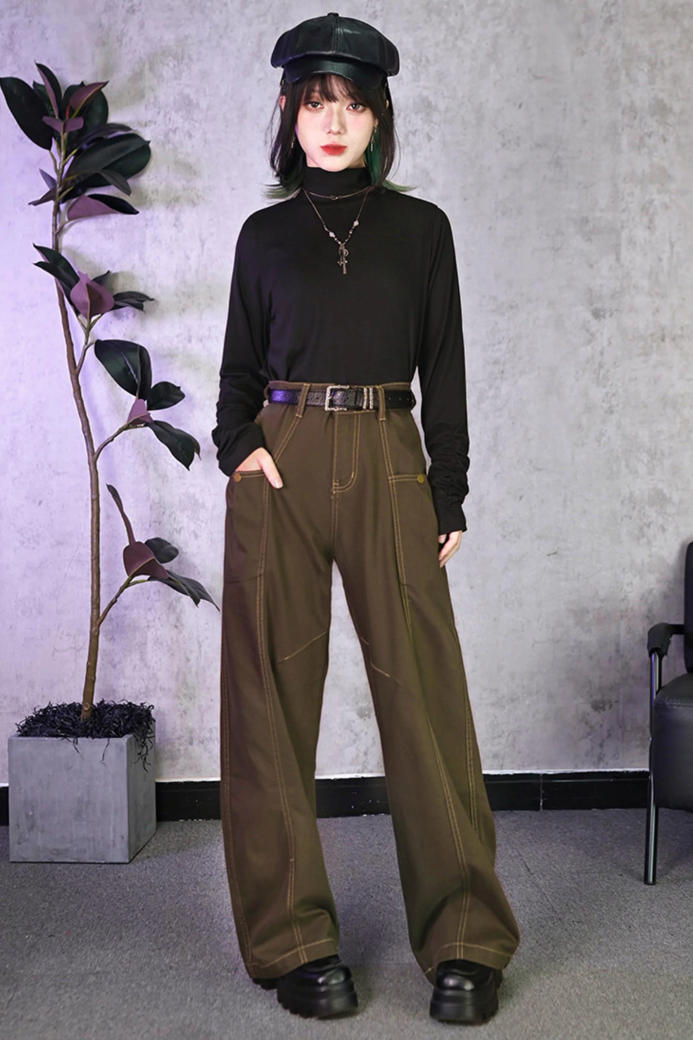 Tencel Patchwork Denim Pants - Image 5