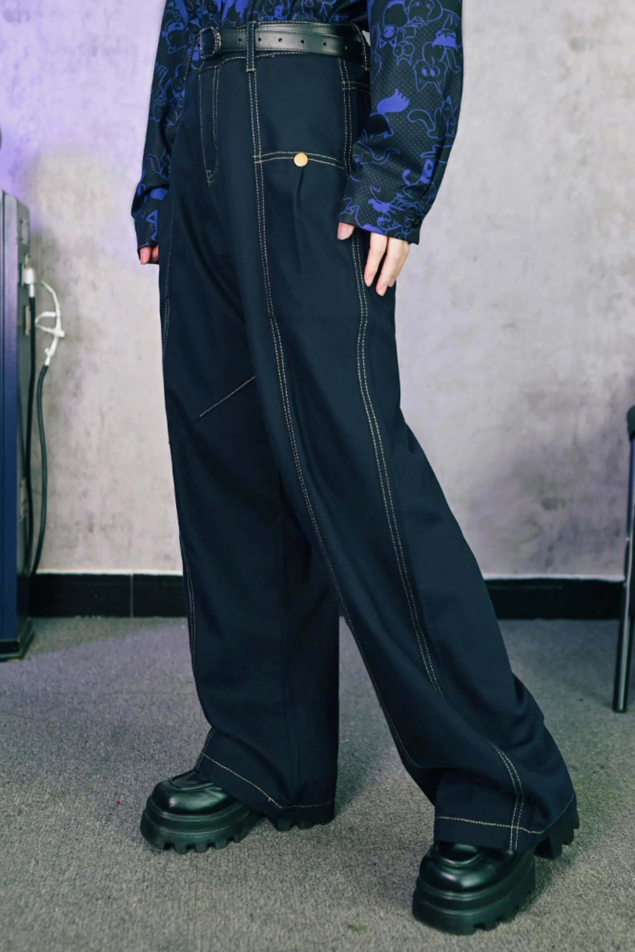 Tencel Patchwork Denim Pants - Image 17