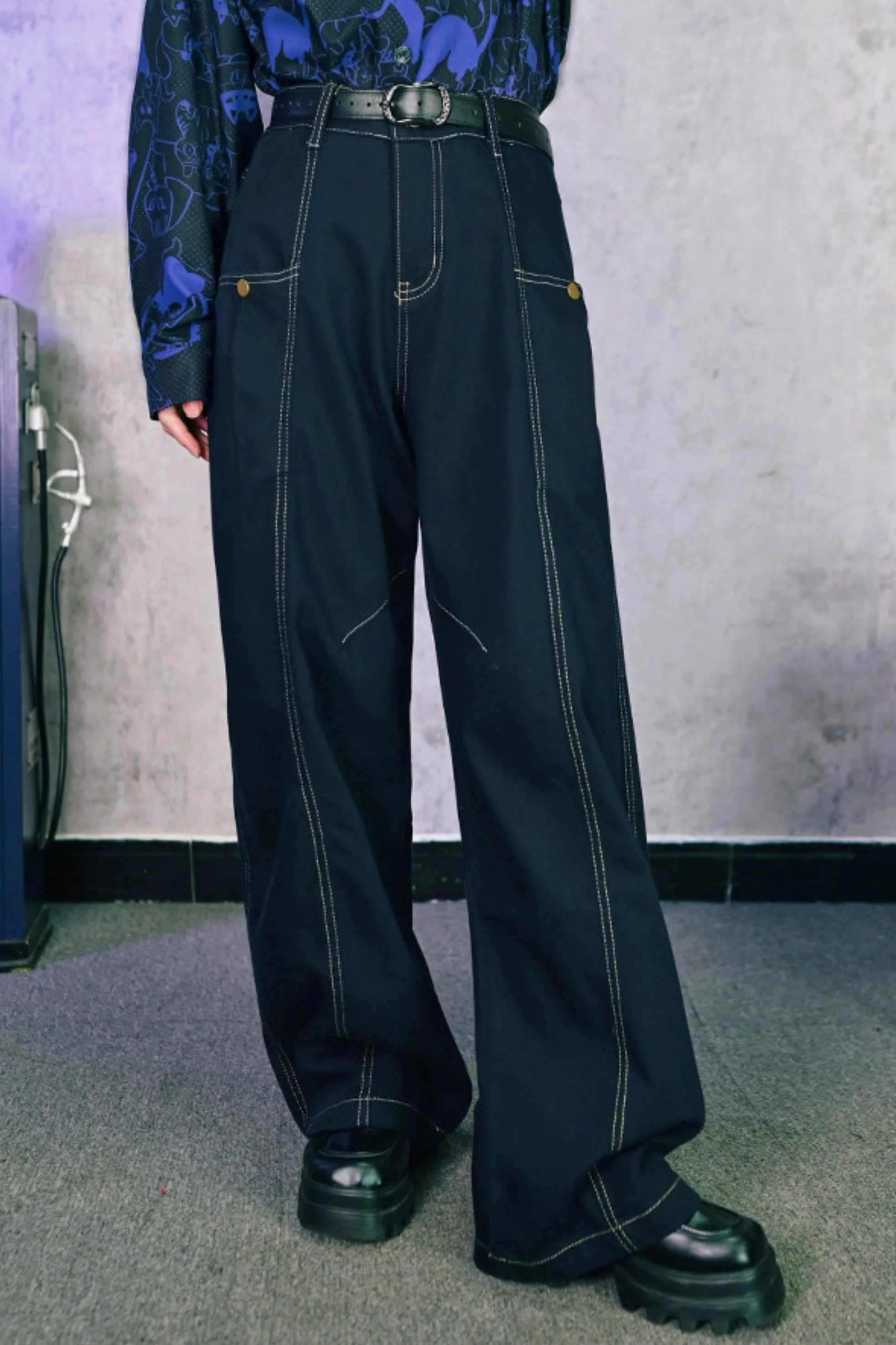 Tencel Patchwork Denim Pants - Image 18