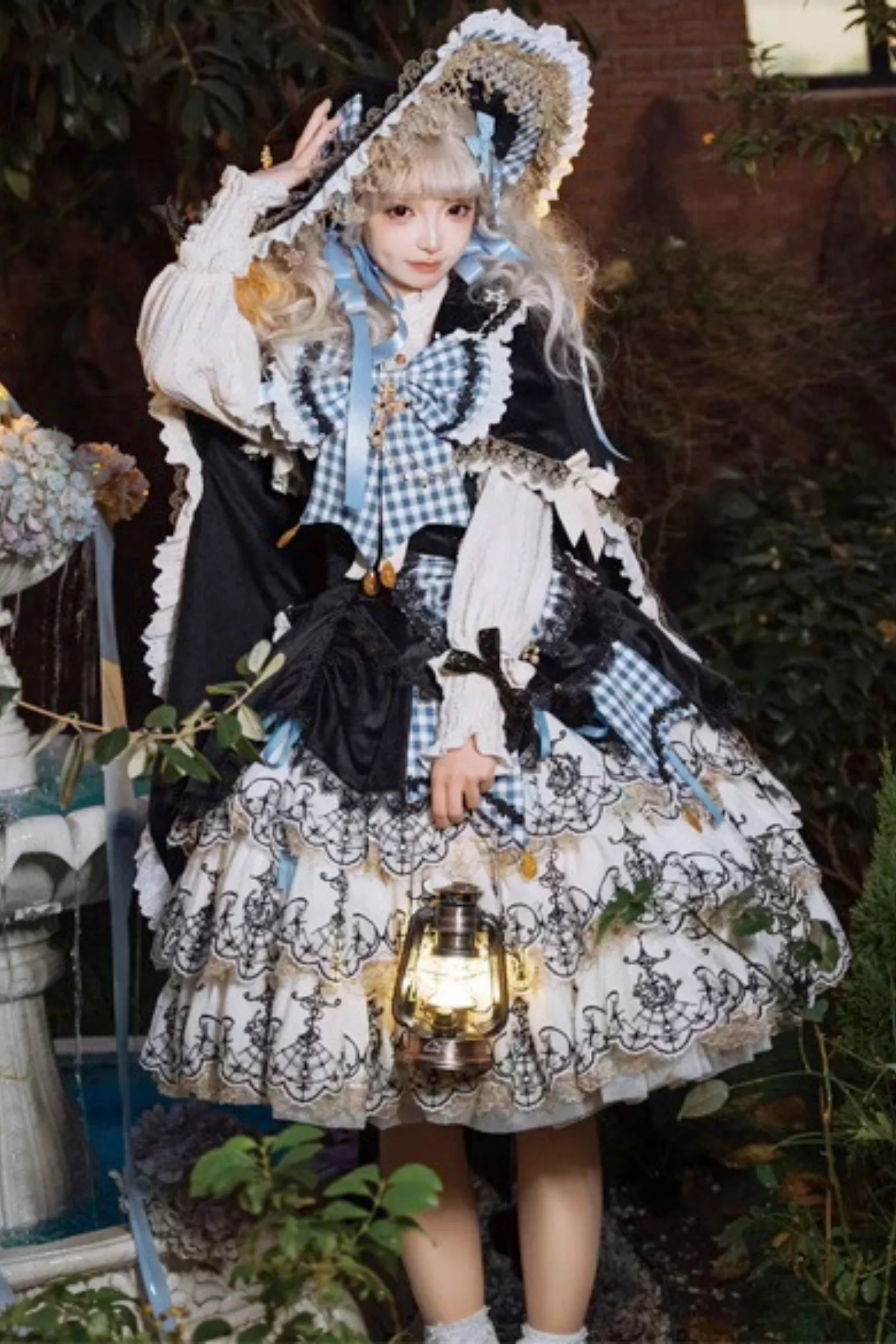 [Pre-order] Element Lolita Jumper Skirt + Inner Top + Cape + Big Ribbon + Hat - Image 13