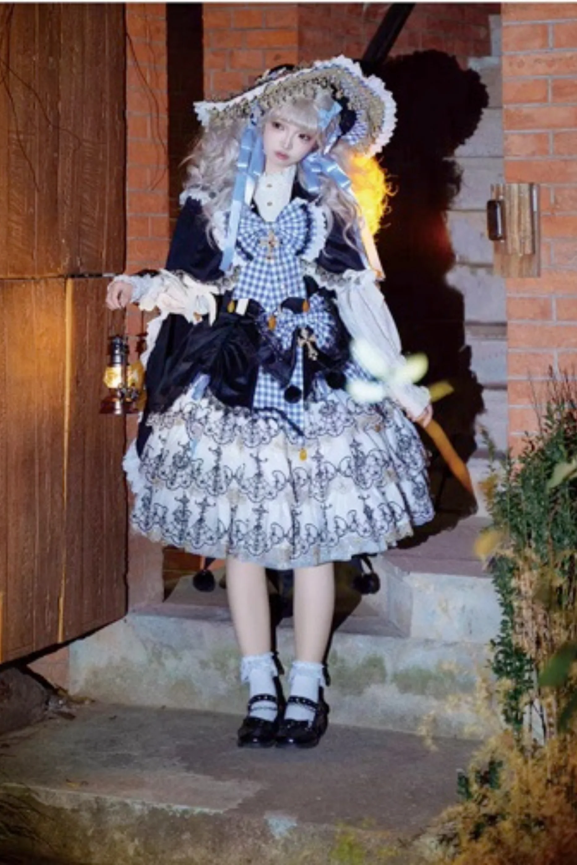 [Pre-order] Element Lolita Jumper Skirt + Inner Top + Cape + Big Ribbon + Hat - Image 16