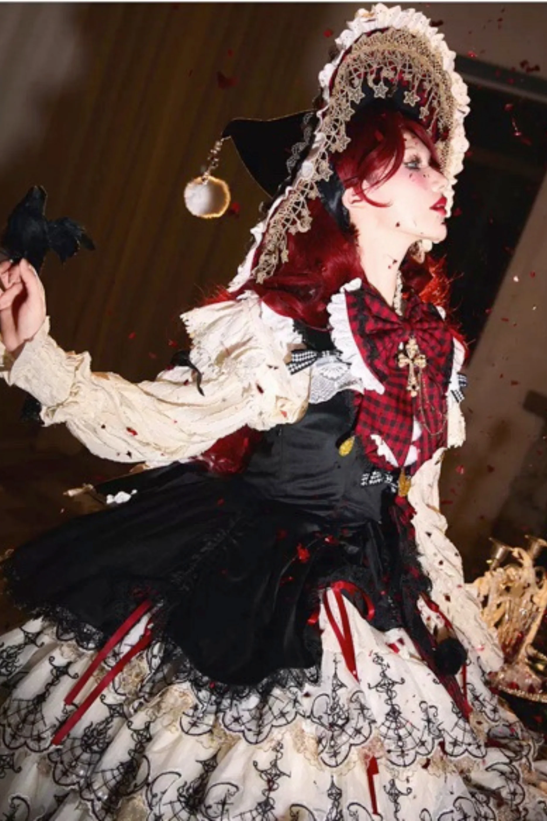 [Pre-order] Element Lolita Jumper Skirt + Inner Top + Cape + Big Ribbon + Hat - Image 20