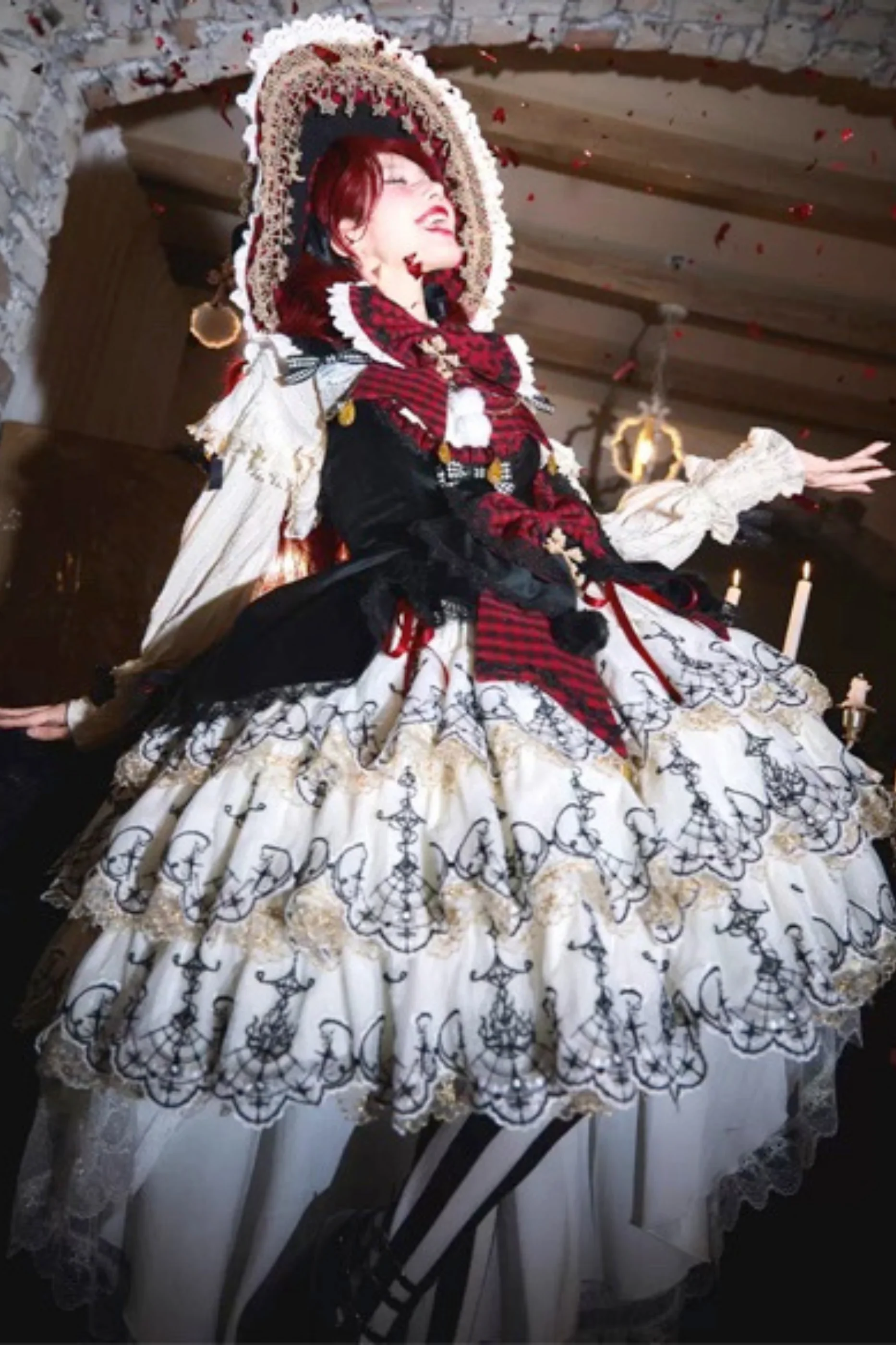 [Pre-order] Element Lolita Jumper Skirt + Inner Top + Cape + Big Ribbon + Hat - Image 21