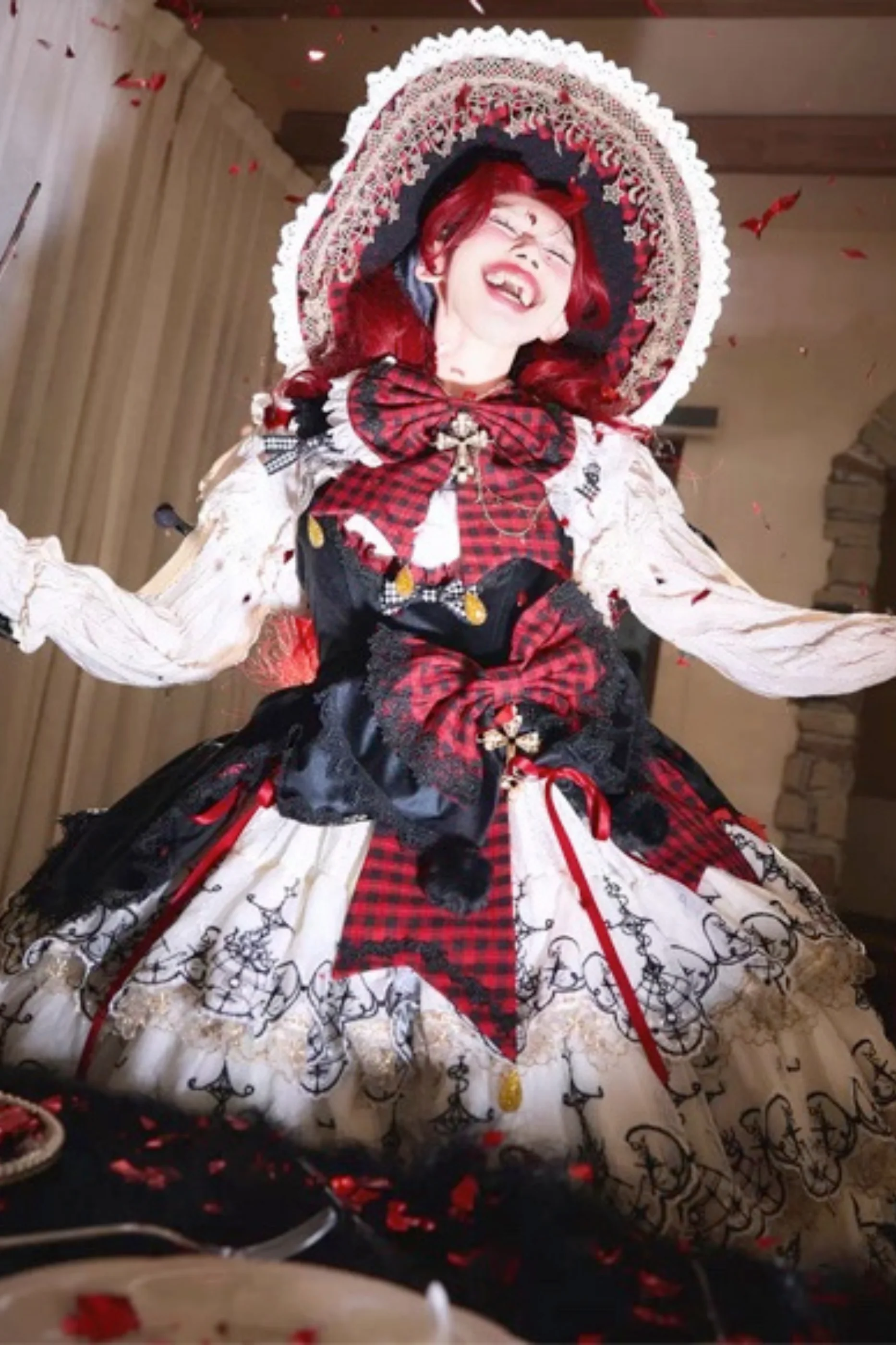 [Pre-order] Element Lolita Jumper Skirt + Inner Top + Cape + Big Ribbon + Hat - Image 24