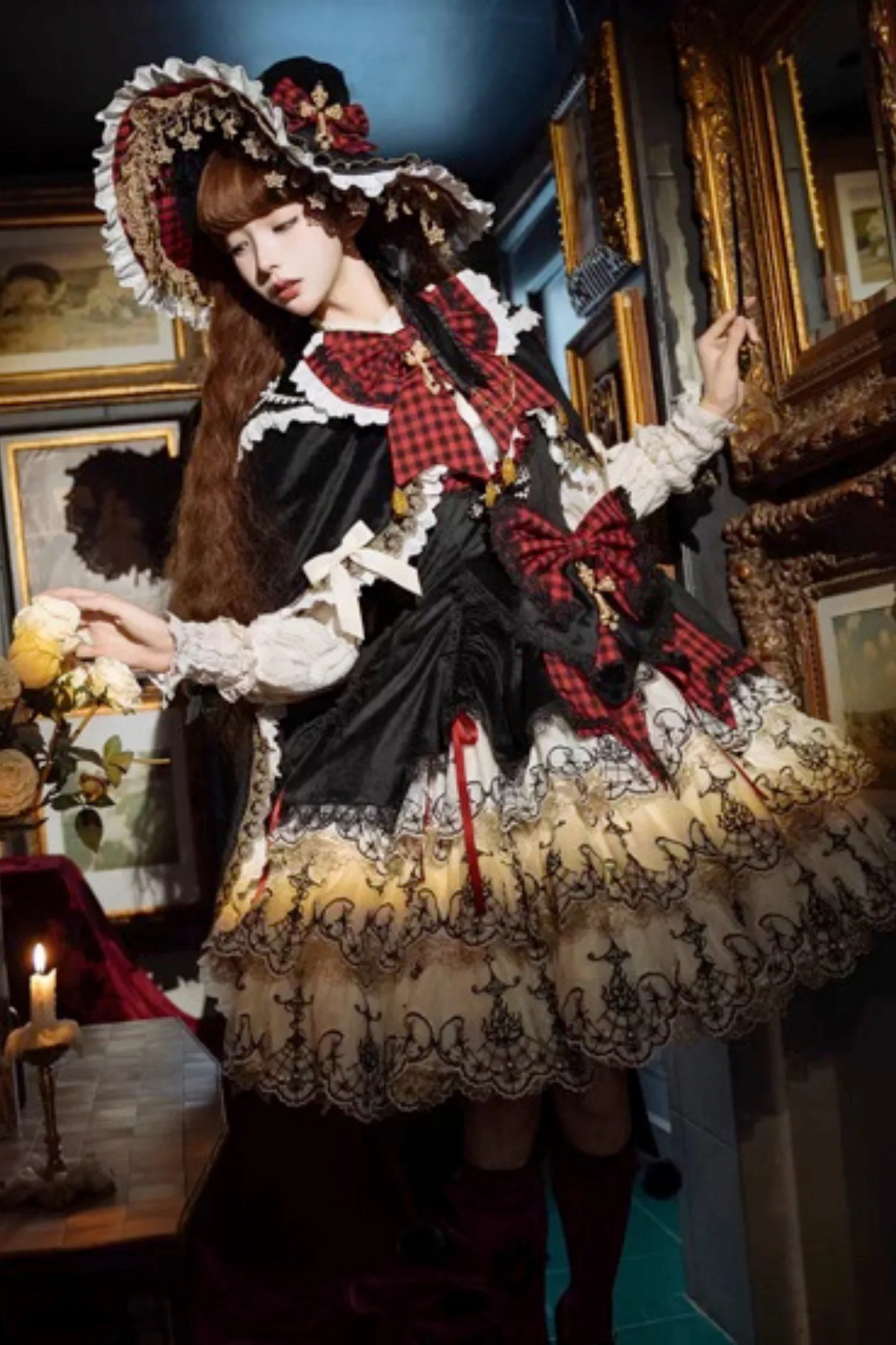 [Pre-order] Element Lolita Jumper Skirt + Inner Top + Cape + Big Ribbon + Hat - Image 32