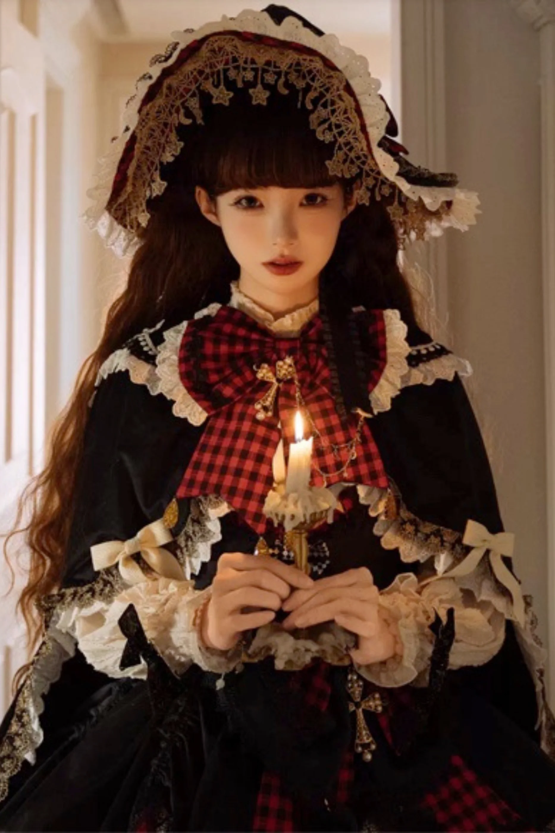 [Pre-order] Element Lolita Jumper Skirt + Inner Top + Cape + Big Ribbon + Hat - Image 33
