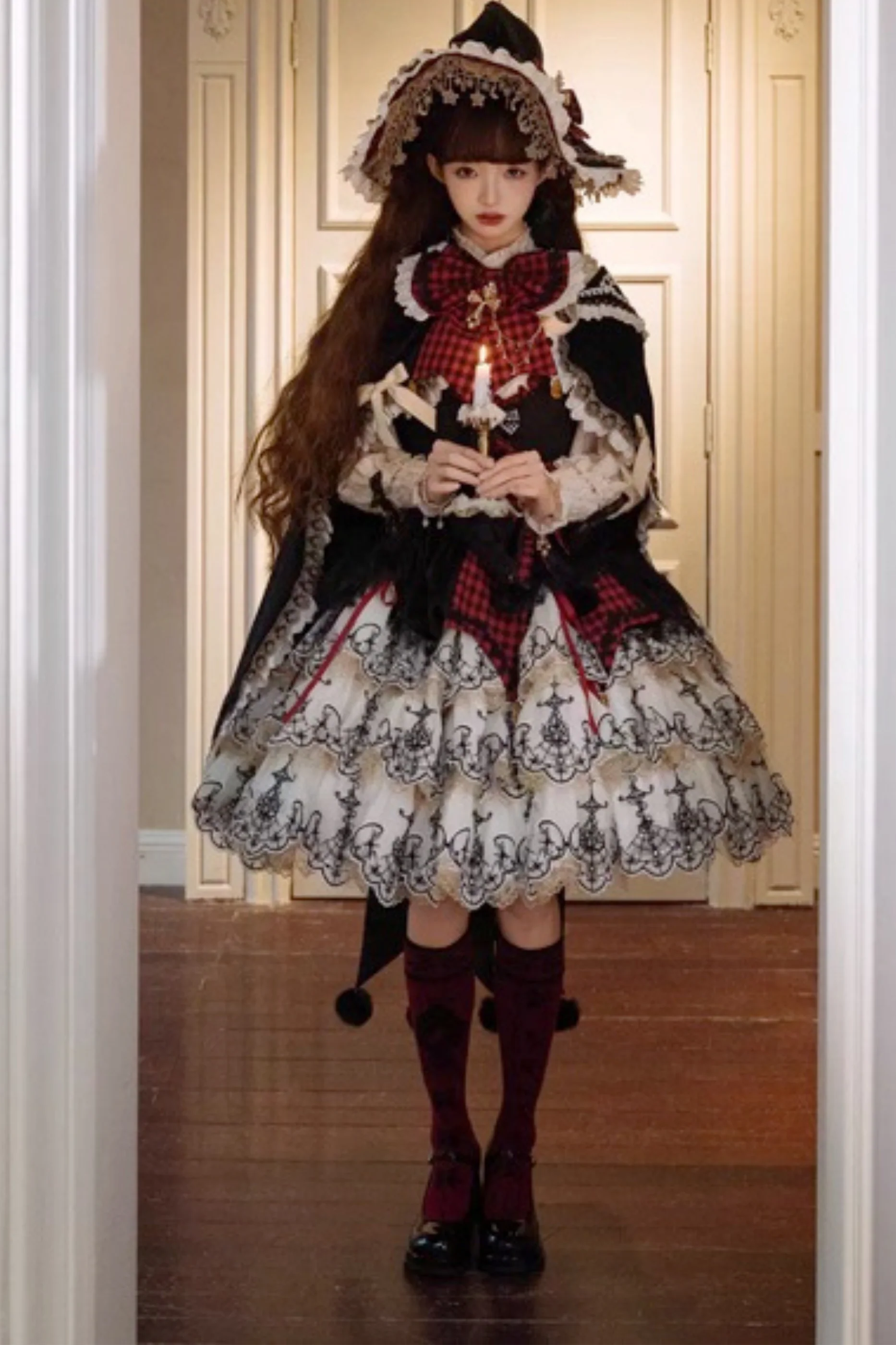 [Pre-order] Element Lolita Jumper Skirt + Inner Top + Cape + Big Ribbon + Hat - Image 36