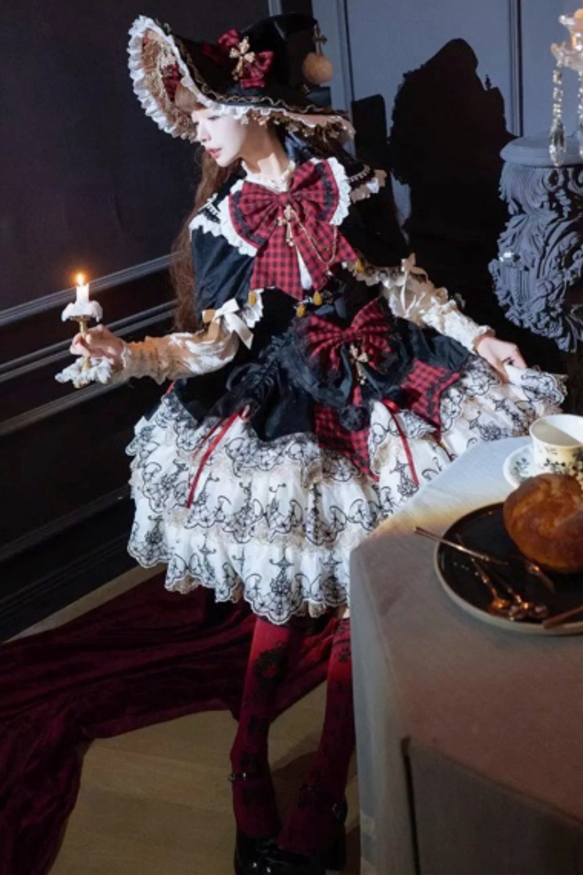 [Pre-order] Element Lolita Jumper Skirt + Inner Top + Cape + Big Ribbon + Hat - Image 38