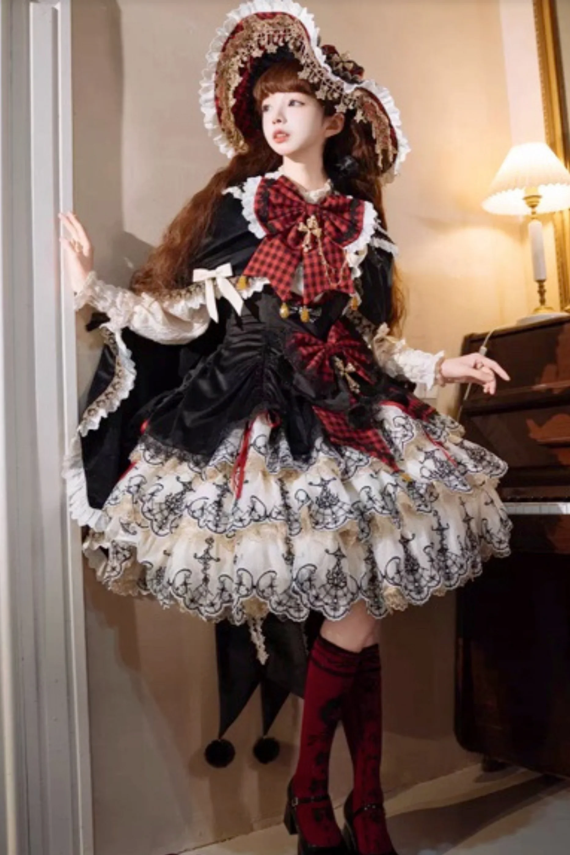 [Pre-order] Element Lolita Jumper Skirt + Inner Top + Cape + Big Ribbon + Hat - Image 39
