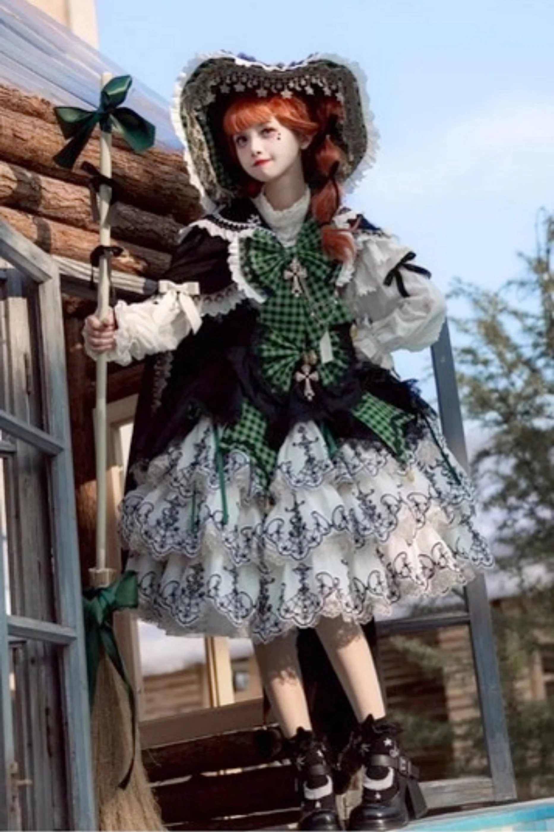 [Pre-order] Element Lolita Jumper Skirt + Inner Top + Cape + Big Ribbon + Hat - Image 43