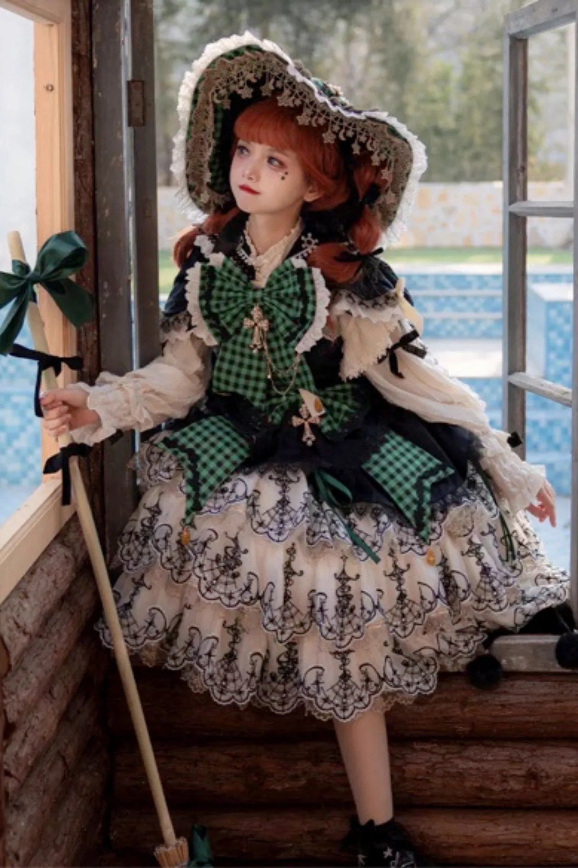 [Pre-order] Element Lolita Jumper Skirt + Inner Top + Cape + Big Ribbon + Hat - Image 44