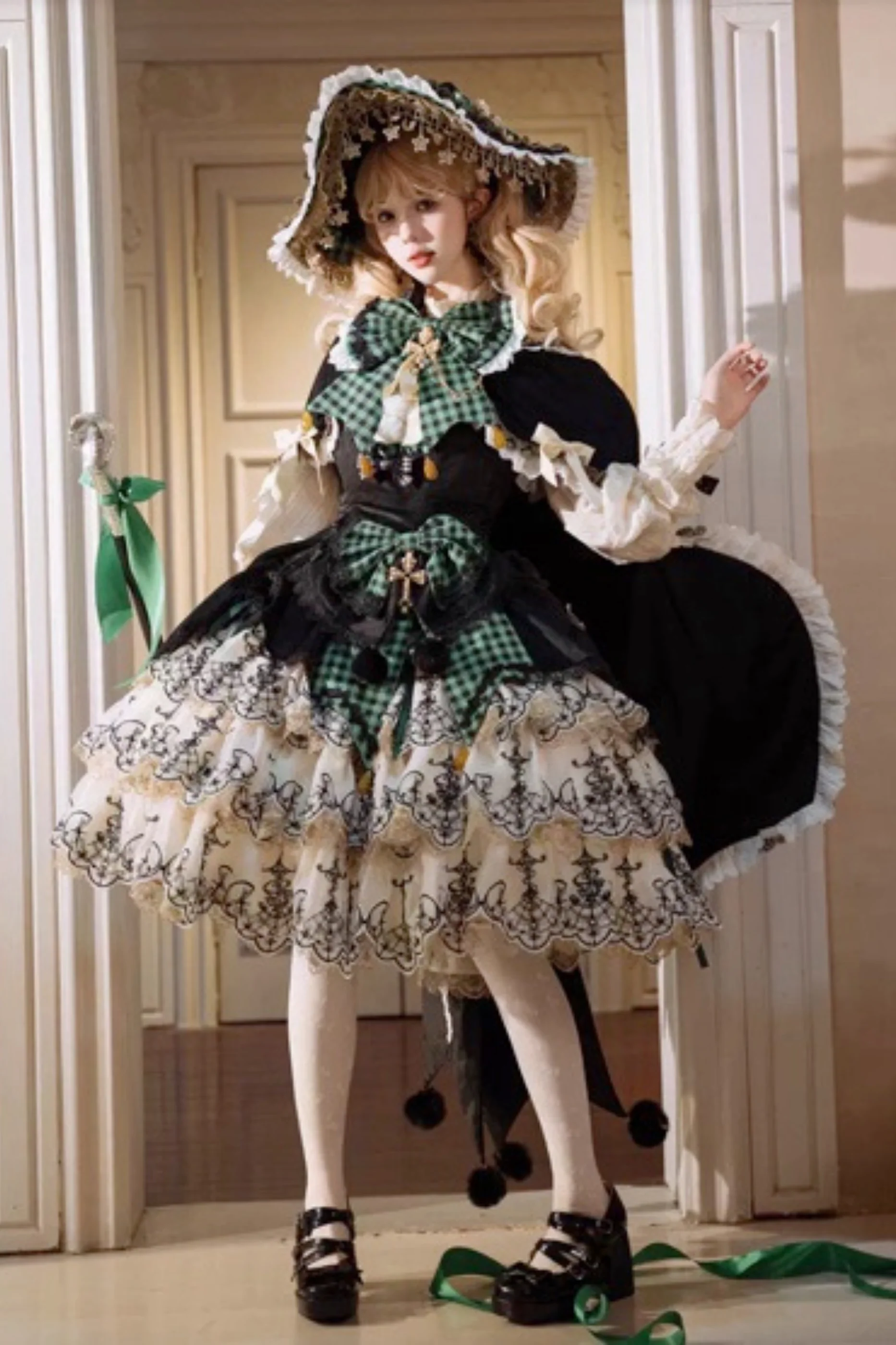 [Pre-order] Element Lolita Jumper Skirt + Inner Top + Cape + Big Ribbon + Hat - Image 50