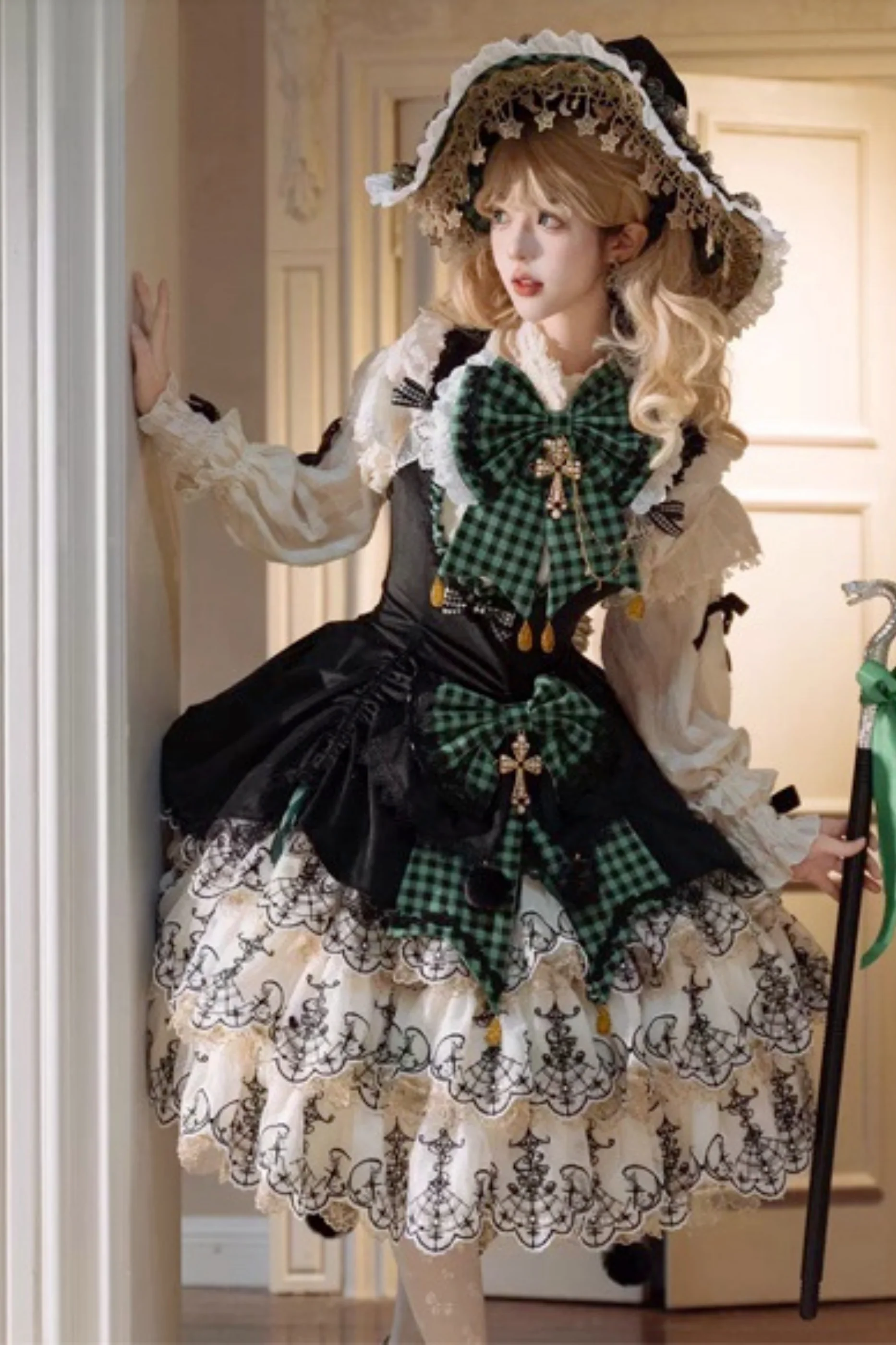 [Pre-order] Element Lolita Jumper Skirt + Inner Top + Cape + Big Ribbon + Hat - Image 53
