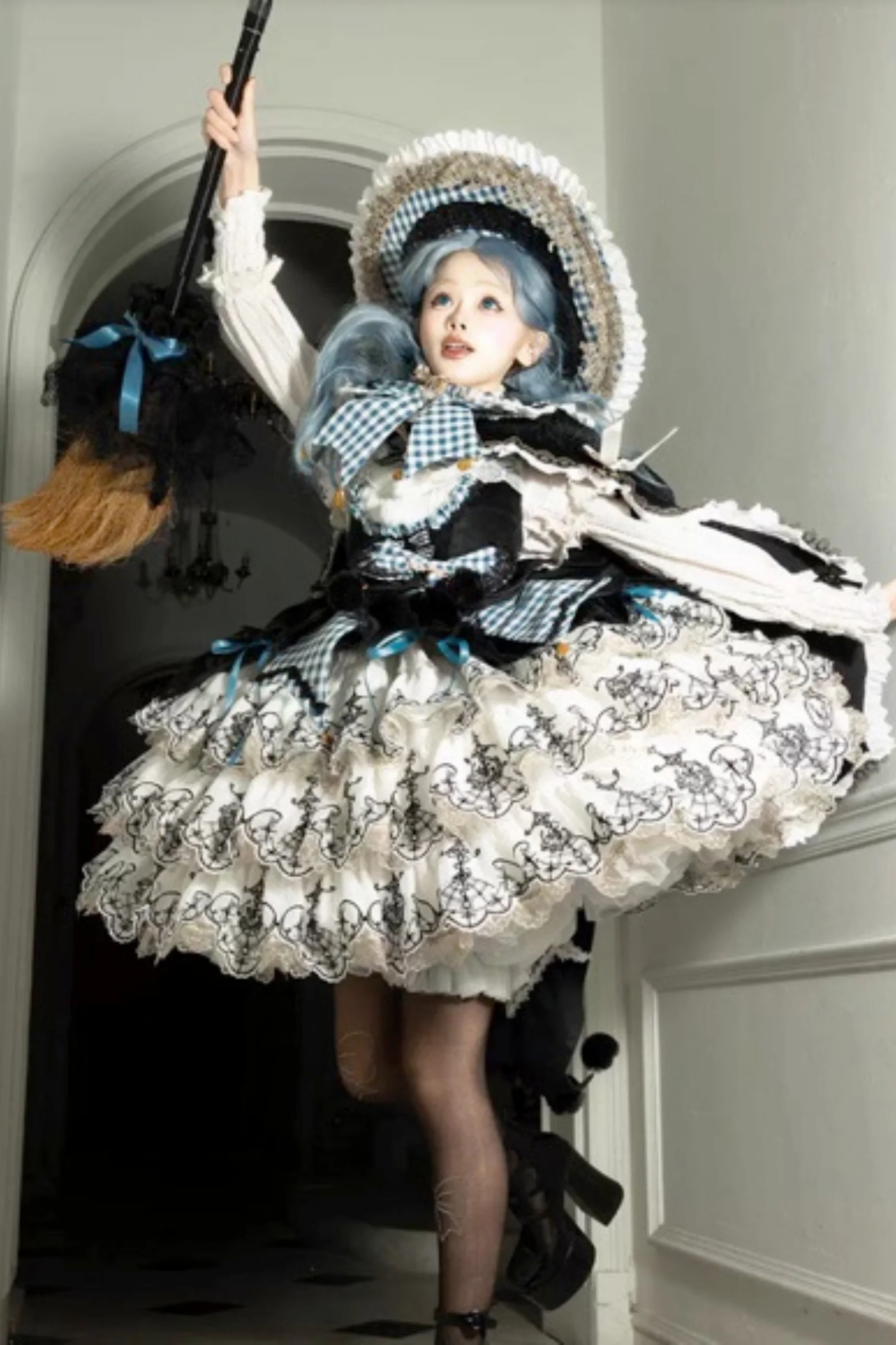 [Pre-order] Element Lolita Jumper Skirt + Inner Top + Cape + Big Ribbon + Hat - Image 59