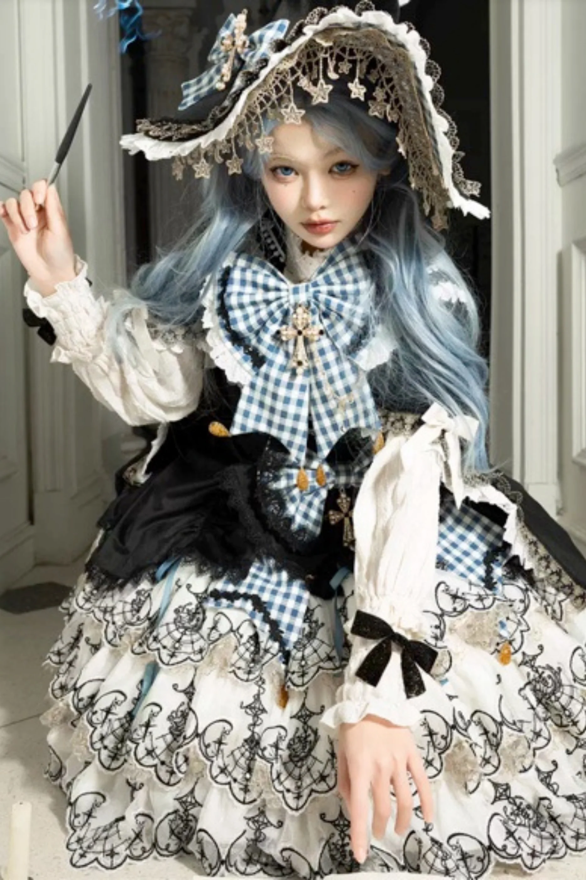 [Pre-order] Element Lolita Jumper Skirt + Inner Top + Cape + Big Ribbon + Hat - Image 60