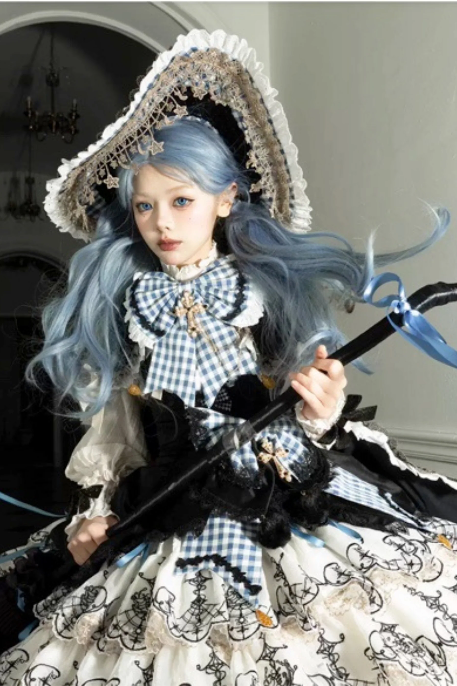 [Pre-order] Element Lolita Jumper Skirt + Inner Top + Cape + Big Ribbon + Hat - Image 61
