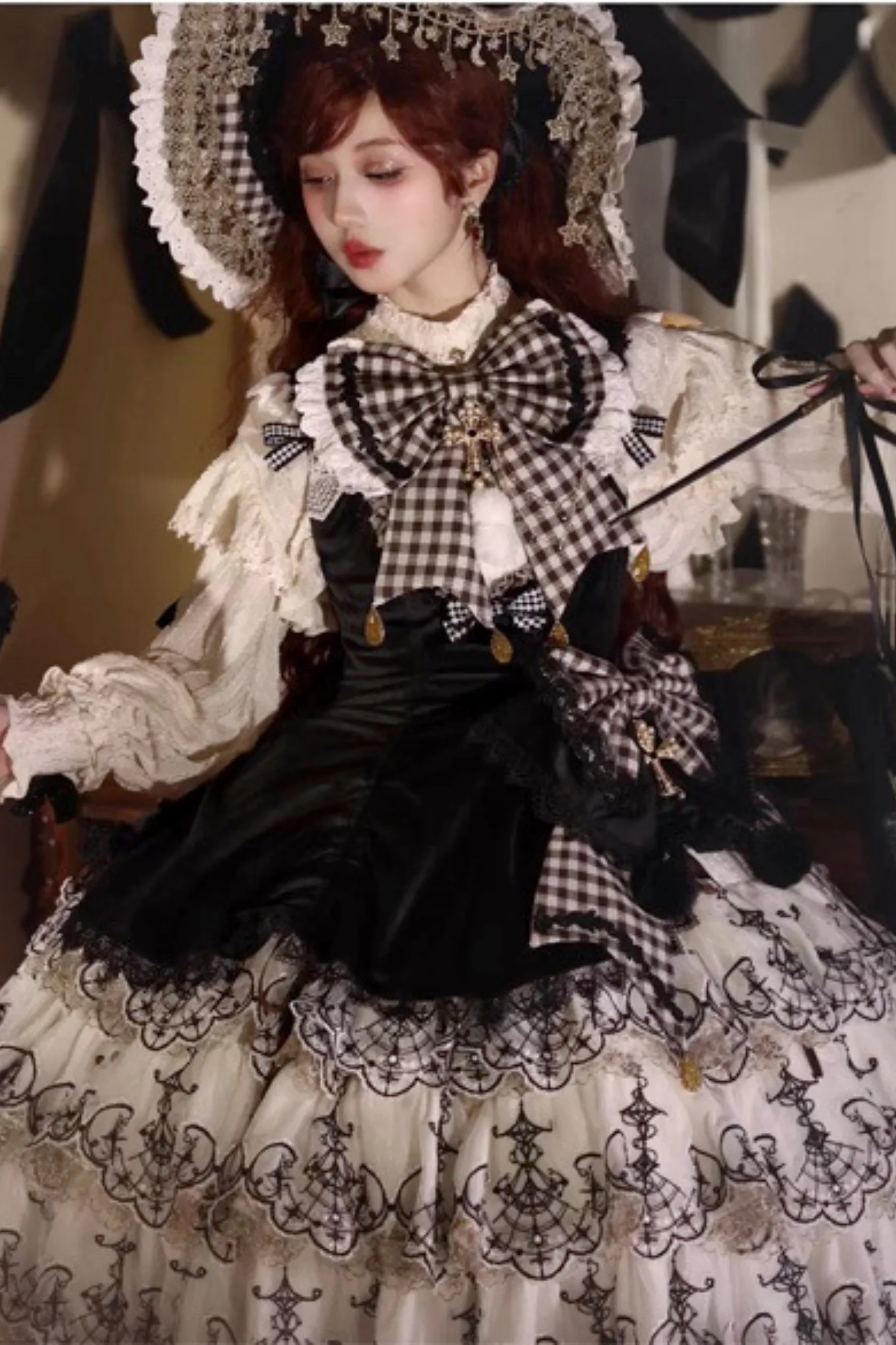 [Pre-order] Element Lolita Jumper Skirt + Inner Top + Cape + Big Ribbon + Hat - Image 65