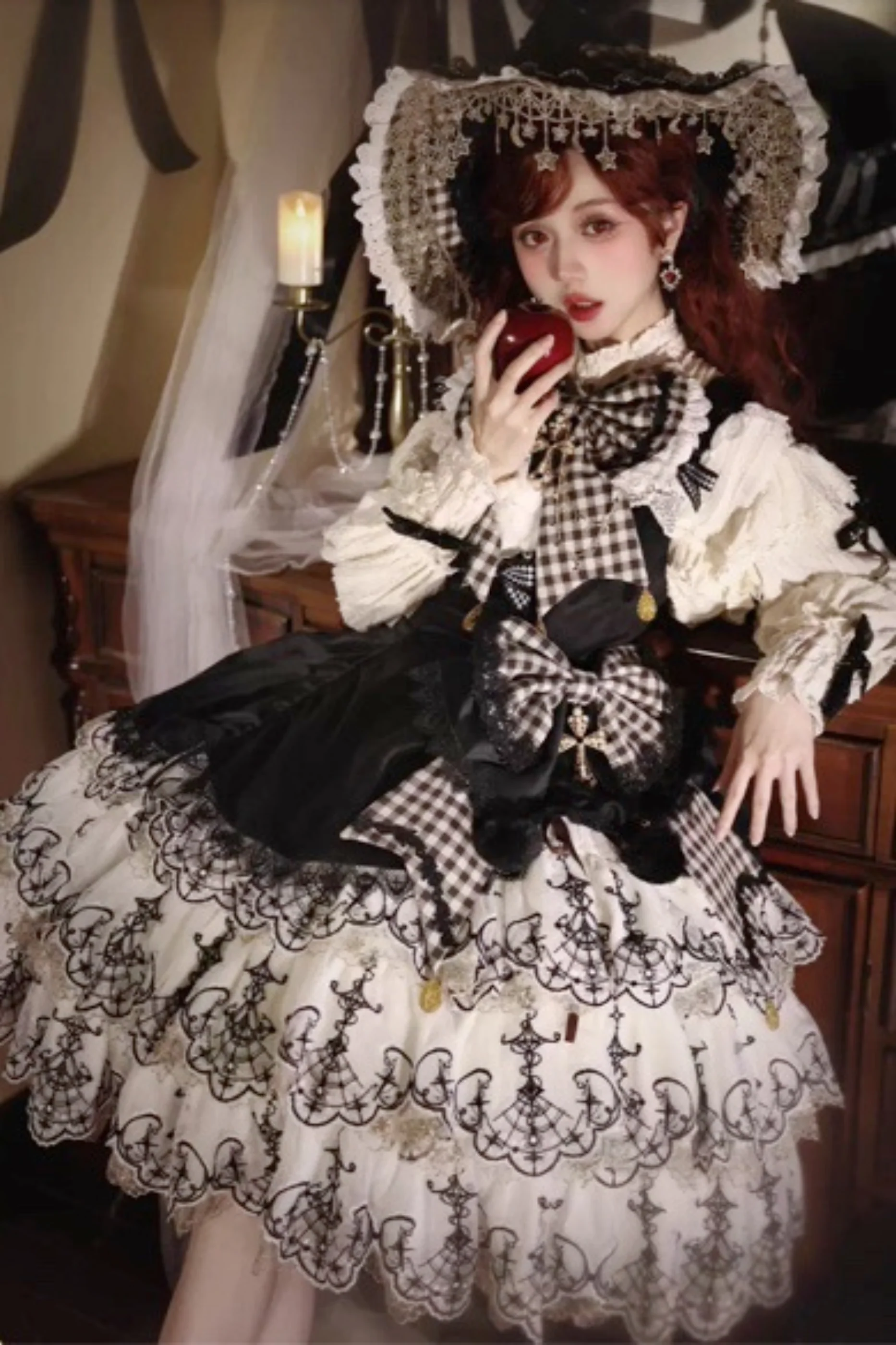 [Pre-order] Element Lolita Jumper Skirt + Inner Top + Cape + Big Ribbon + Hat - Image 66