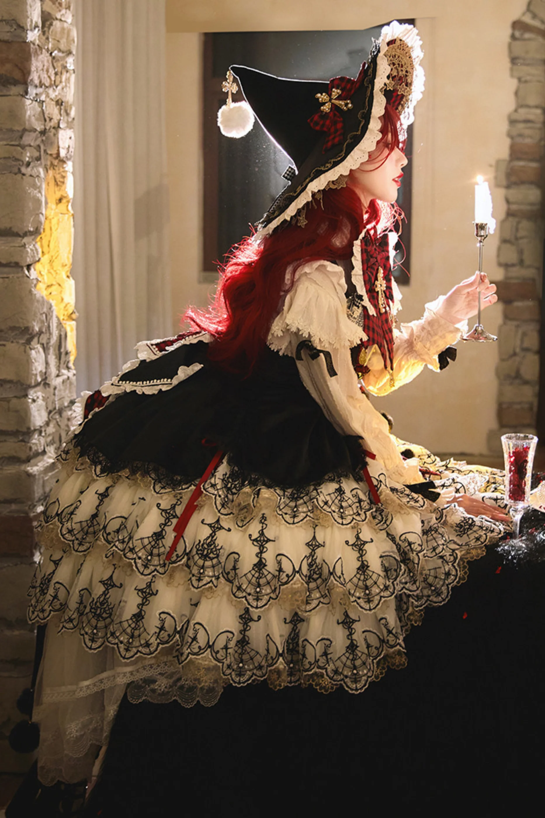 [Pre-order] Element Lolita Jumper Skirt + Inner Top + Cape + Big Ribbon + Hat - Image 75