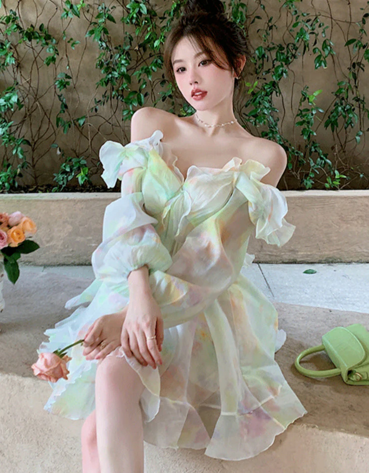 Tie-Dye Fairy Ruffled Dress - Image 2