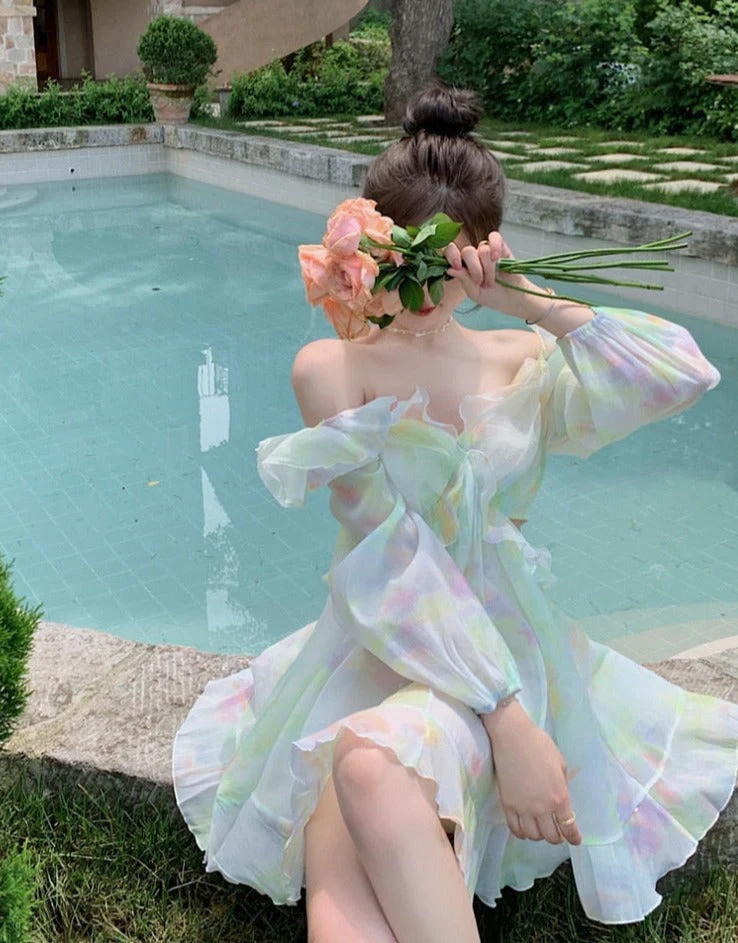 Tie-Dye Fairy Ruffled Dress - Image 4