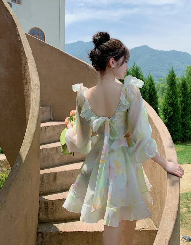 Tie-Dye Fairy Ruffled Dress - Image 5