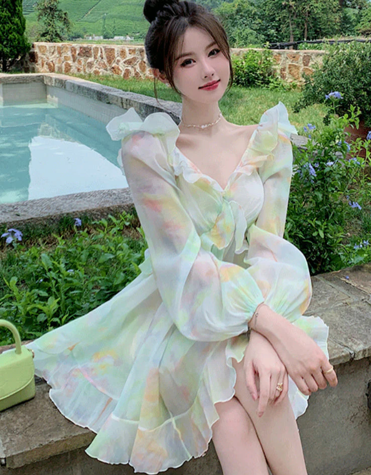 Tie-Dye Fairy Ruffled Dress - Image 6