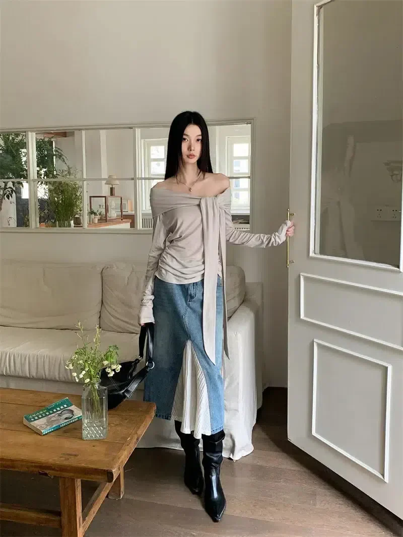 Tie Front One Shoulder Top - Image 6